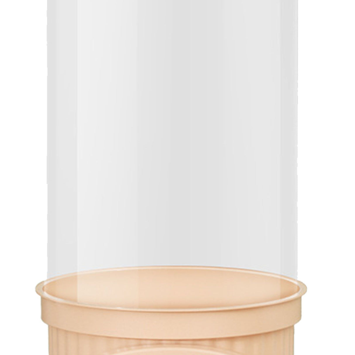 Toy Storage Container PET Transparent Cylinder Plush Toy Display Bucket with PP Lid for Home Organization Pink