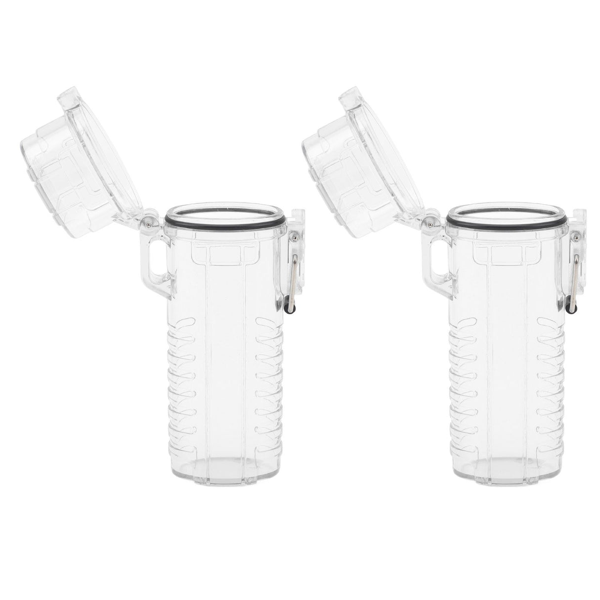 2Pcs Lighter Case Waterproof Lighter Storage Container Plastic for Outdoor Camping Hiking Transparent