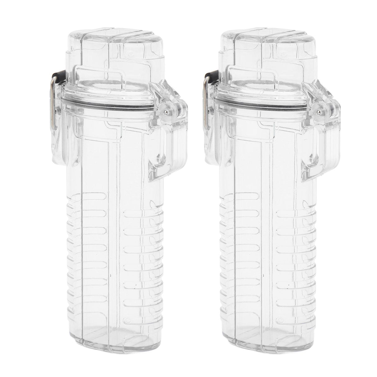 2Pcs Lighter Case Waterproof Lighter Storage Container Plastic for Outdoor Camping Hiking Transparent