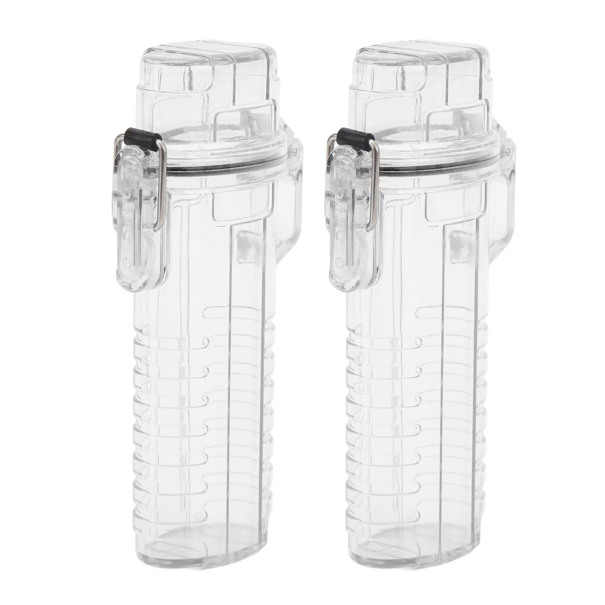 2Pcs Lighter Case Waterproof Lighter Storage Container Plastic for Outdoor Camping Hiking Transparent