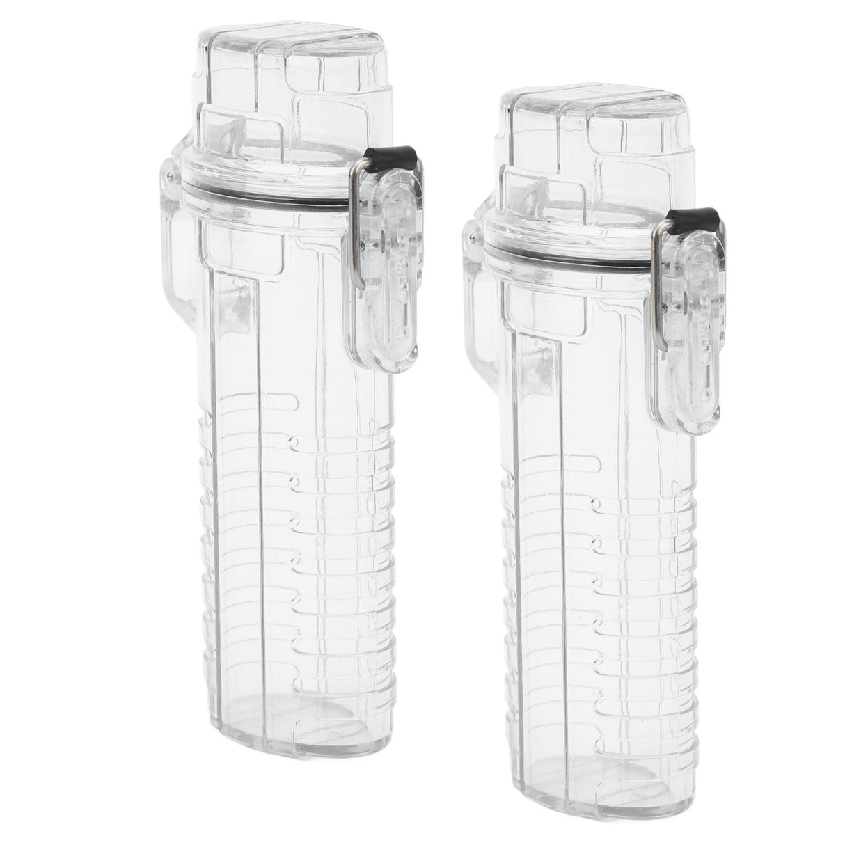 2Pcs Lighter Case Waterproof Lighter Storage Container Plastic for Outdoor Camping Hiking Transparent