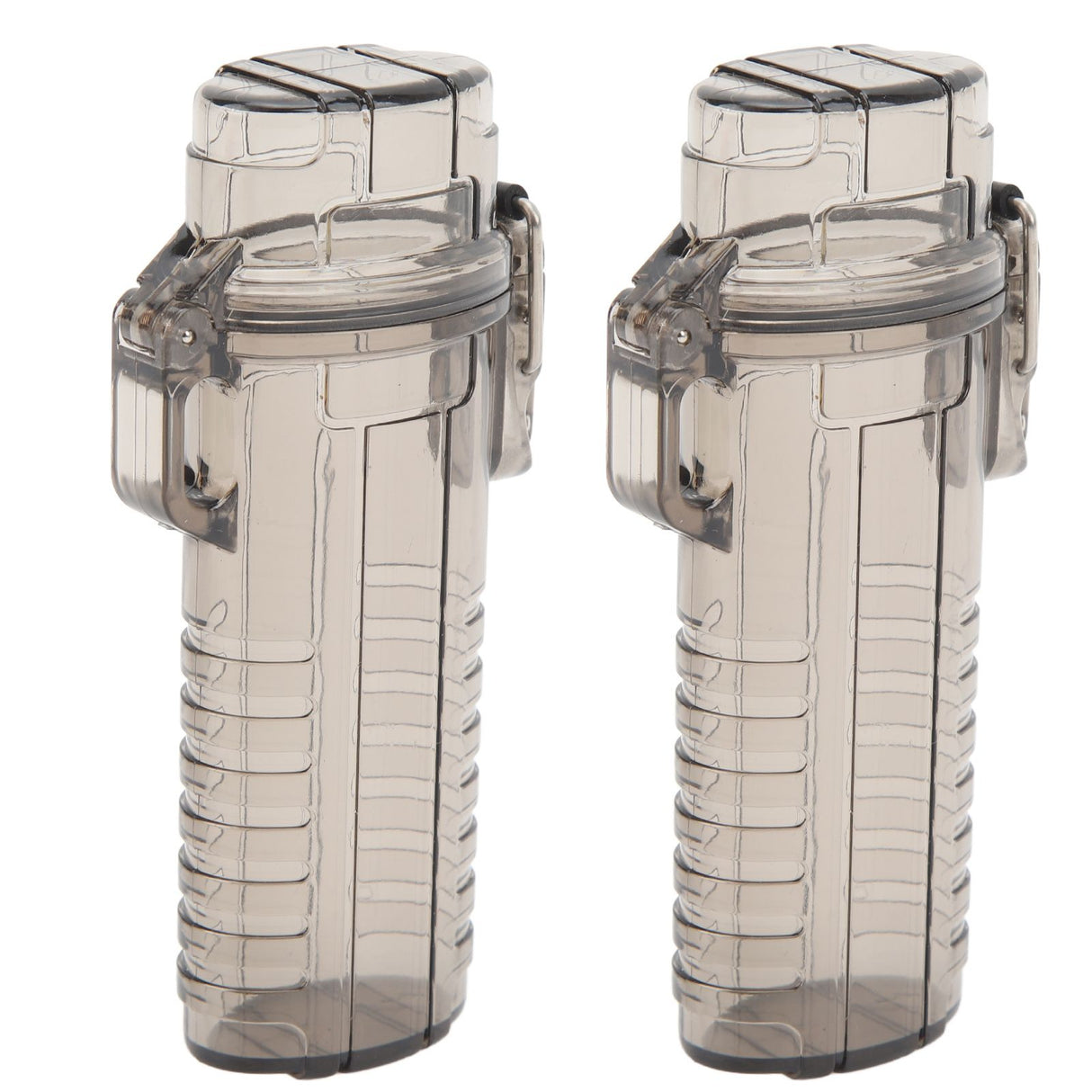 2Pcs Lighter Case Waterproof Lighter Storage Container Plastic for Outdoor Camping Hiking Transparent Black