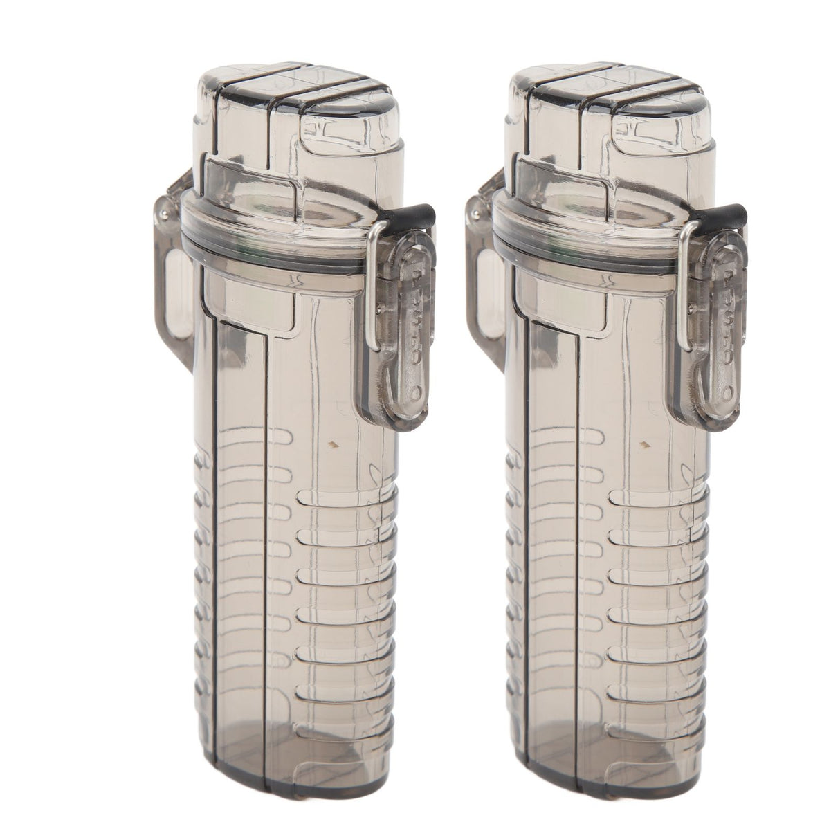 2Pcs Lighter Case Waterproof Lighter Storage Container Plastic for Outdoor Camping Hiking Transparent Black