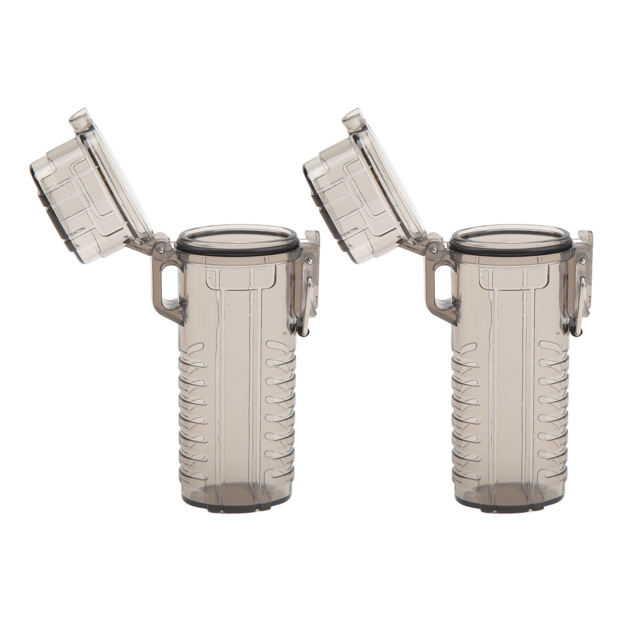 2Pcs Lighter Case Waterproof Lighter Storage Container Plastic for Outdoor Camping Hiking Transparent Black