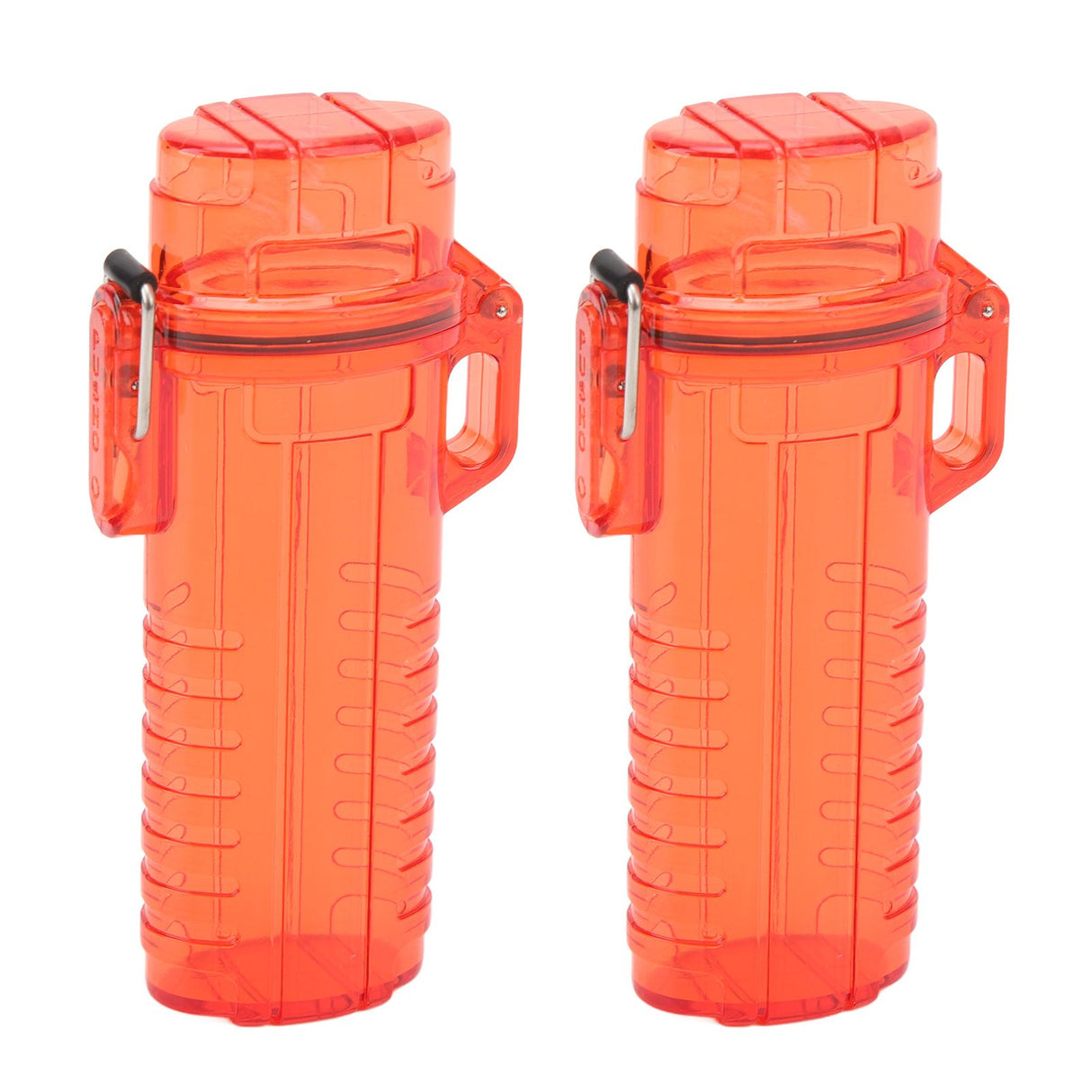 2Pcs Lighter Case Waterproof Lighter Storage Container Plastic for Outdoor Camping Hiking Transparent Red