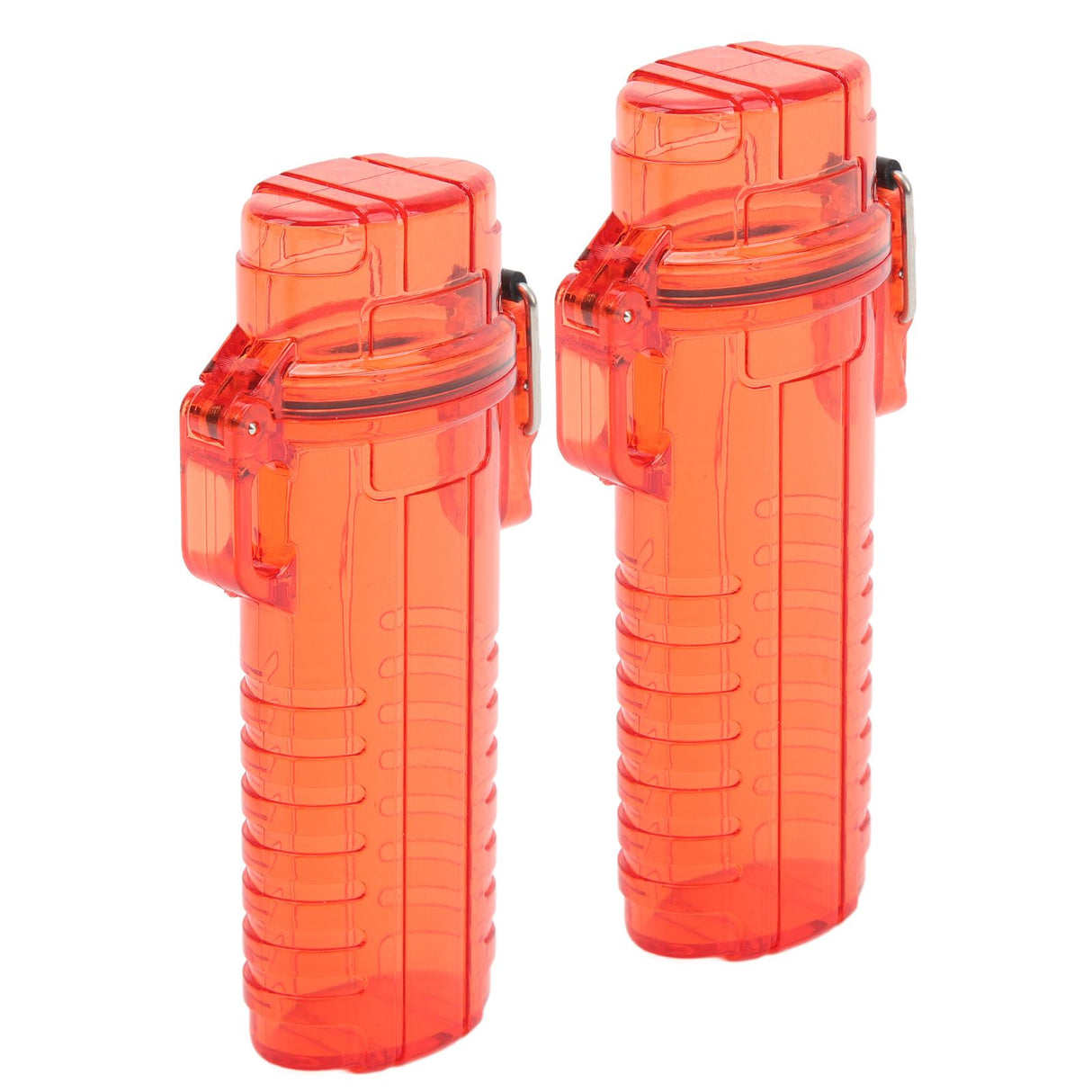 2Pcs Lighter Case Waterproof Lighter Storage Container Plastic for Outdoor Camping Hiking Transparent Red