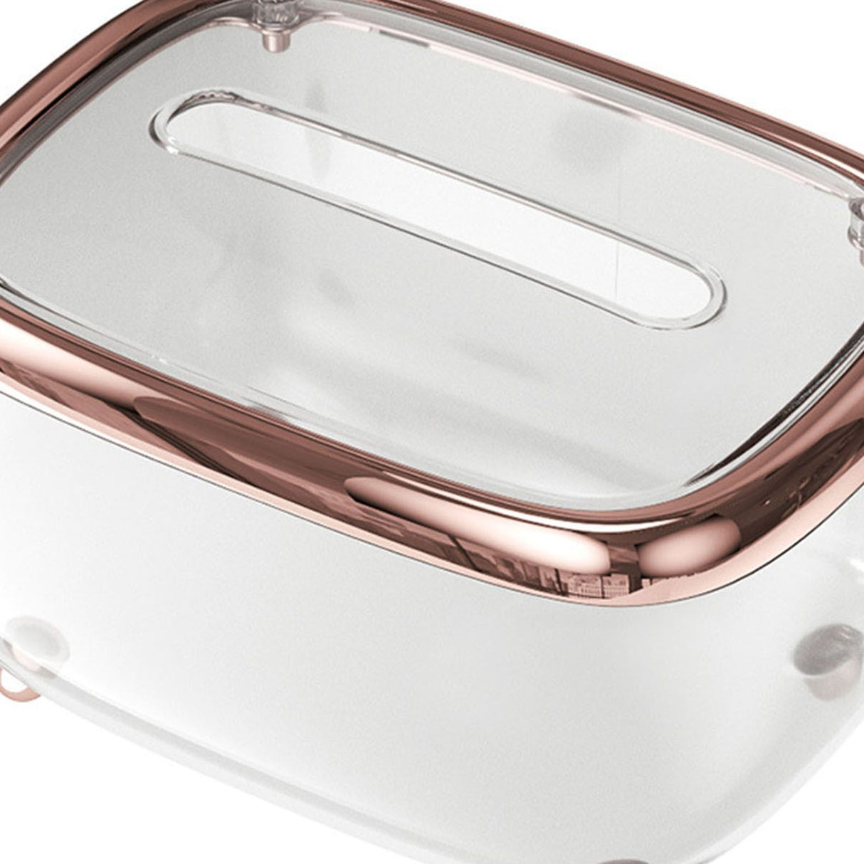 Tissue Box Transparent Napkin Box Simple Creative Storage Box Fixed Lid Paper Organizer Rose Gold