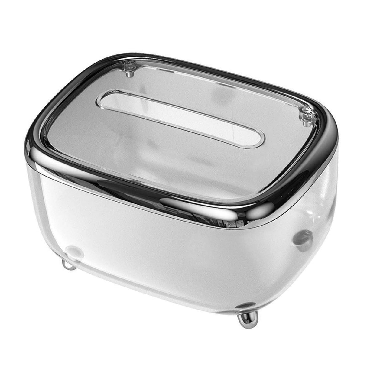 Tissue Box Transparent Napkin Box Simple Creative Storage Box Fixed Lid Paper Organizer Black