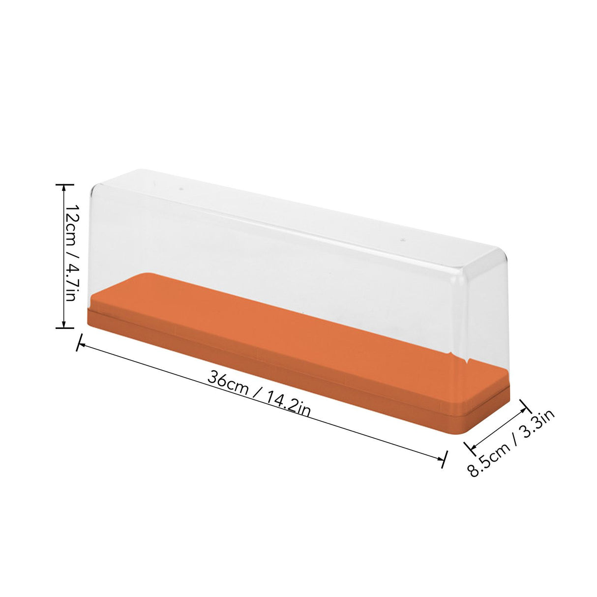 Action Figure Storage Box Dustproof Stackable Transparent Cartoon Figure Doll Display Case Orange
