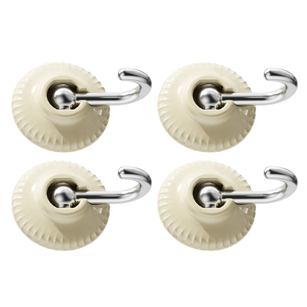 4pcs Adhesive Hooks Hole Free Round Hooks Bathroom Coat Heavy Duty Adhesive Hangers White