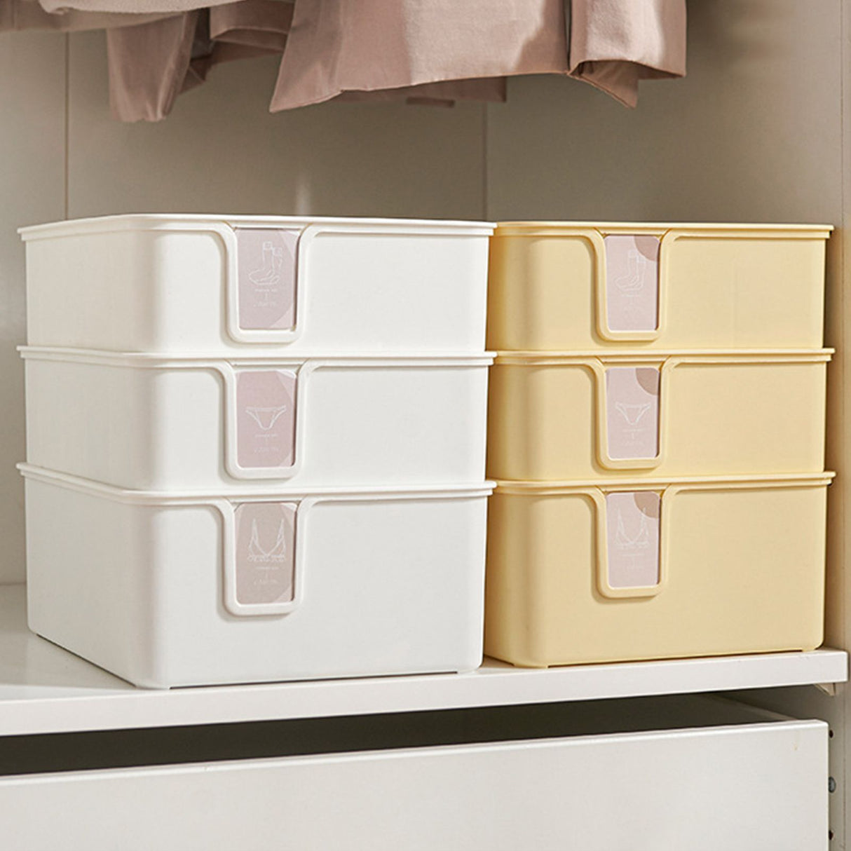 Sock Underwear Organizer Divider Plastic 15 Cell Closet Drawer Storage Box for Panty Ornament Ties Yellow