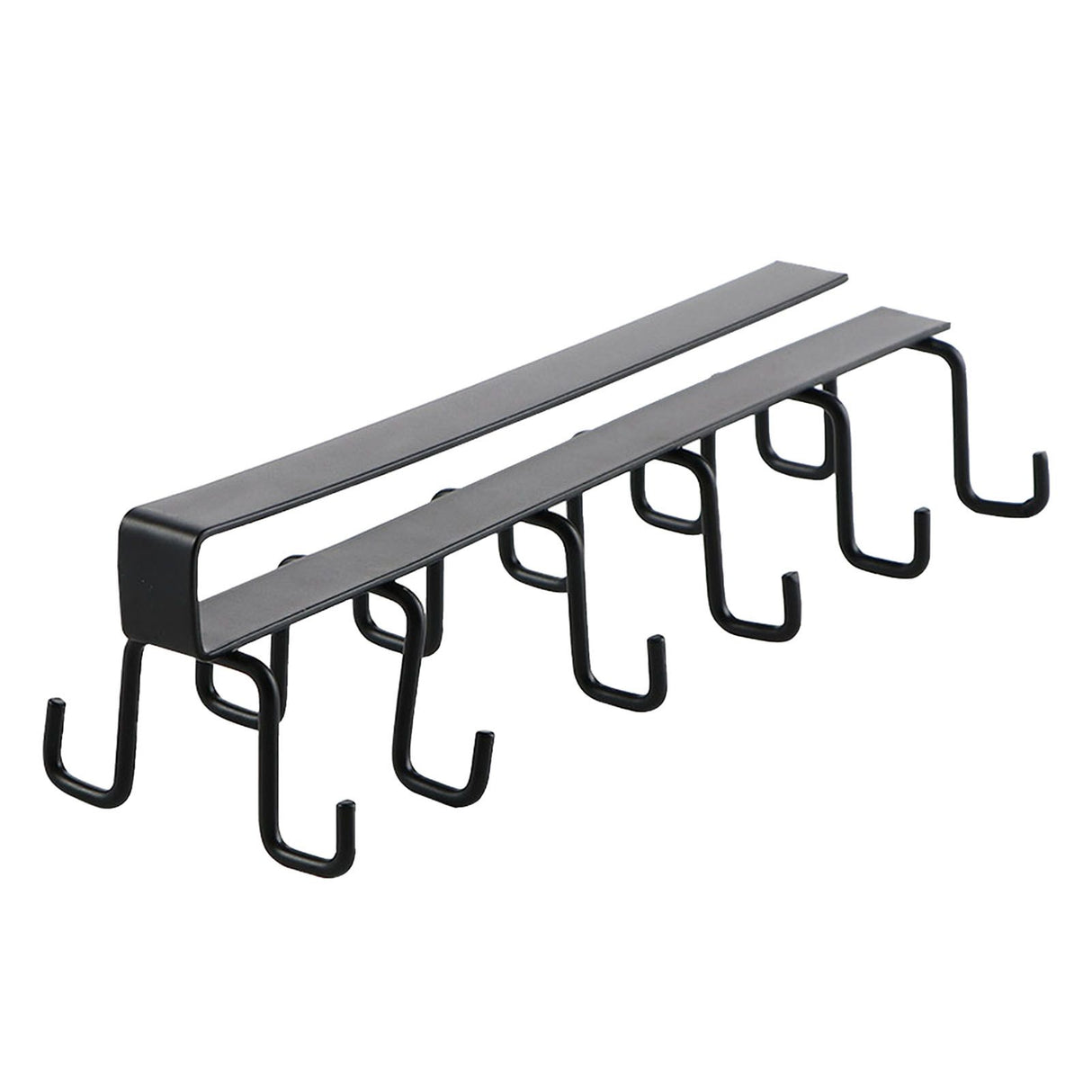 Kitchen Utensil Holder Hanger Iron Double Row Hook Spoon Shovel Shelving for Restaurant Black