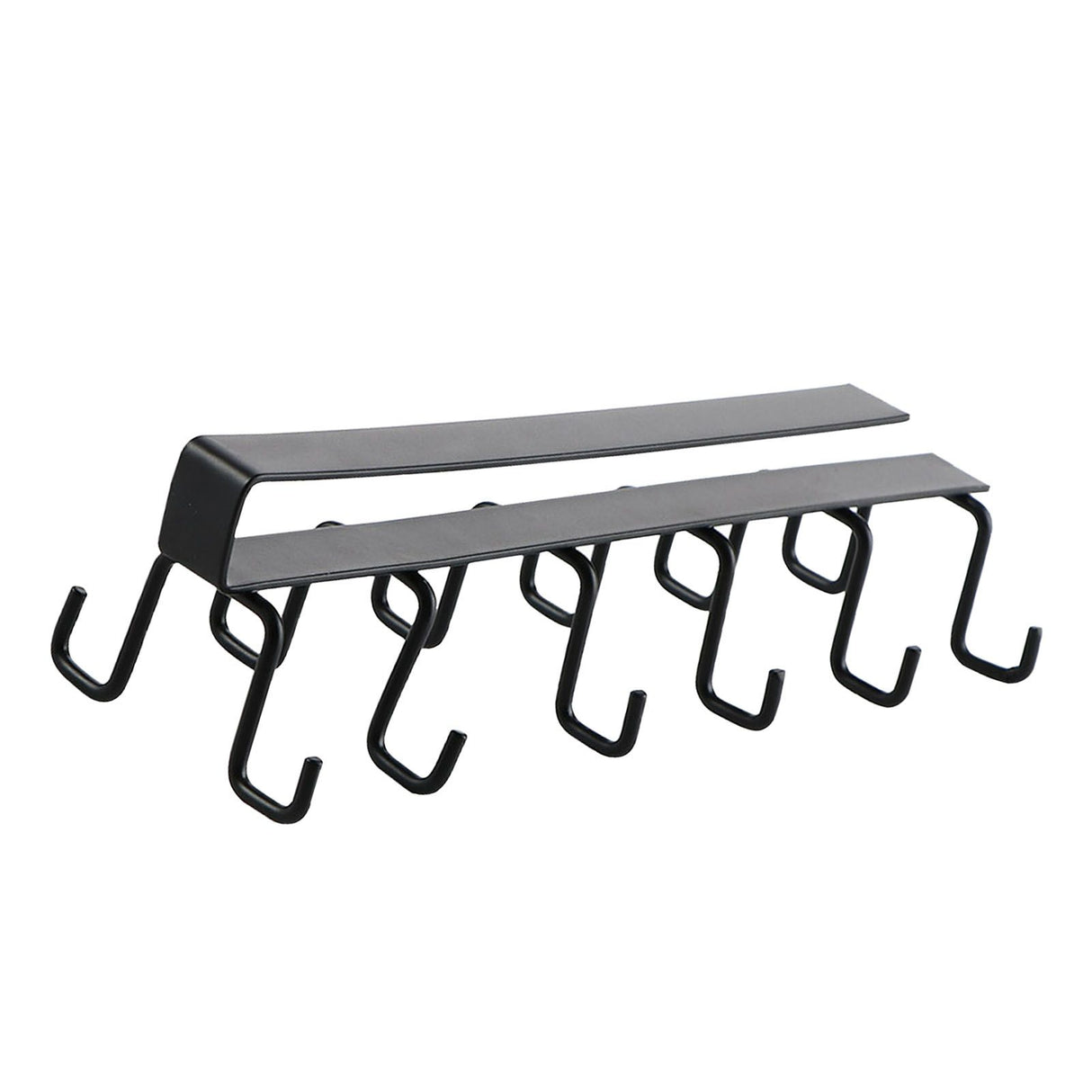 Kitchen Utensil Holder Hanger Iron Double Row Hook Spoon Shovel Shelving for Restaurant Black