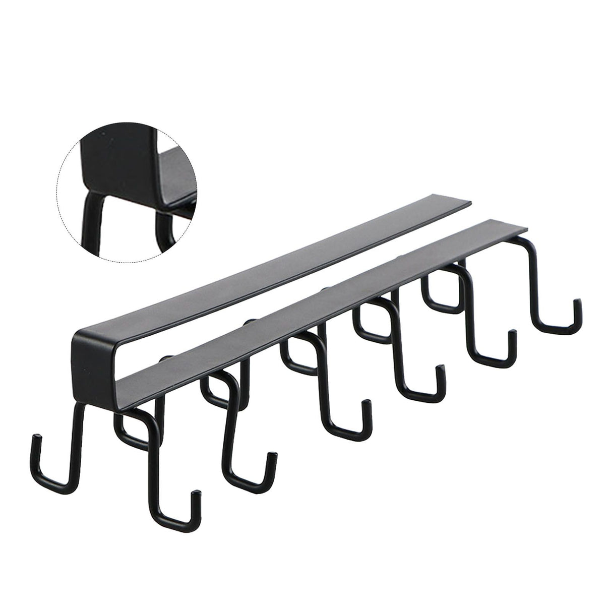 Kitchen Utensil Holder Hanger Iron Double Row Hook Spoon Shovel Shelving for Restaurant Black