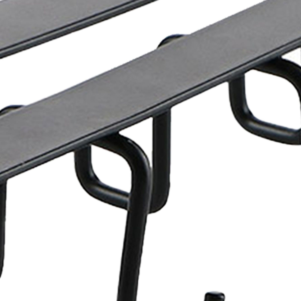 Kitchen Utensil Holder Hanger Iron Double Row Hook Spoon Shovel Shelving for Restaurant Black