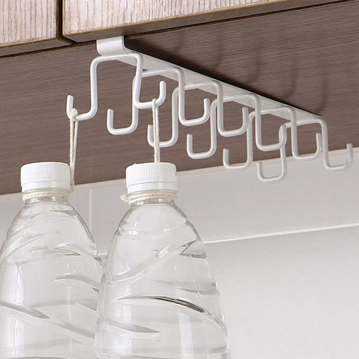Kitchen Utensil Holder Hanger Iron Double Row Hook Spoon Shovel Shelving for Restaurant White