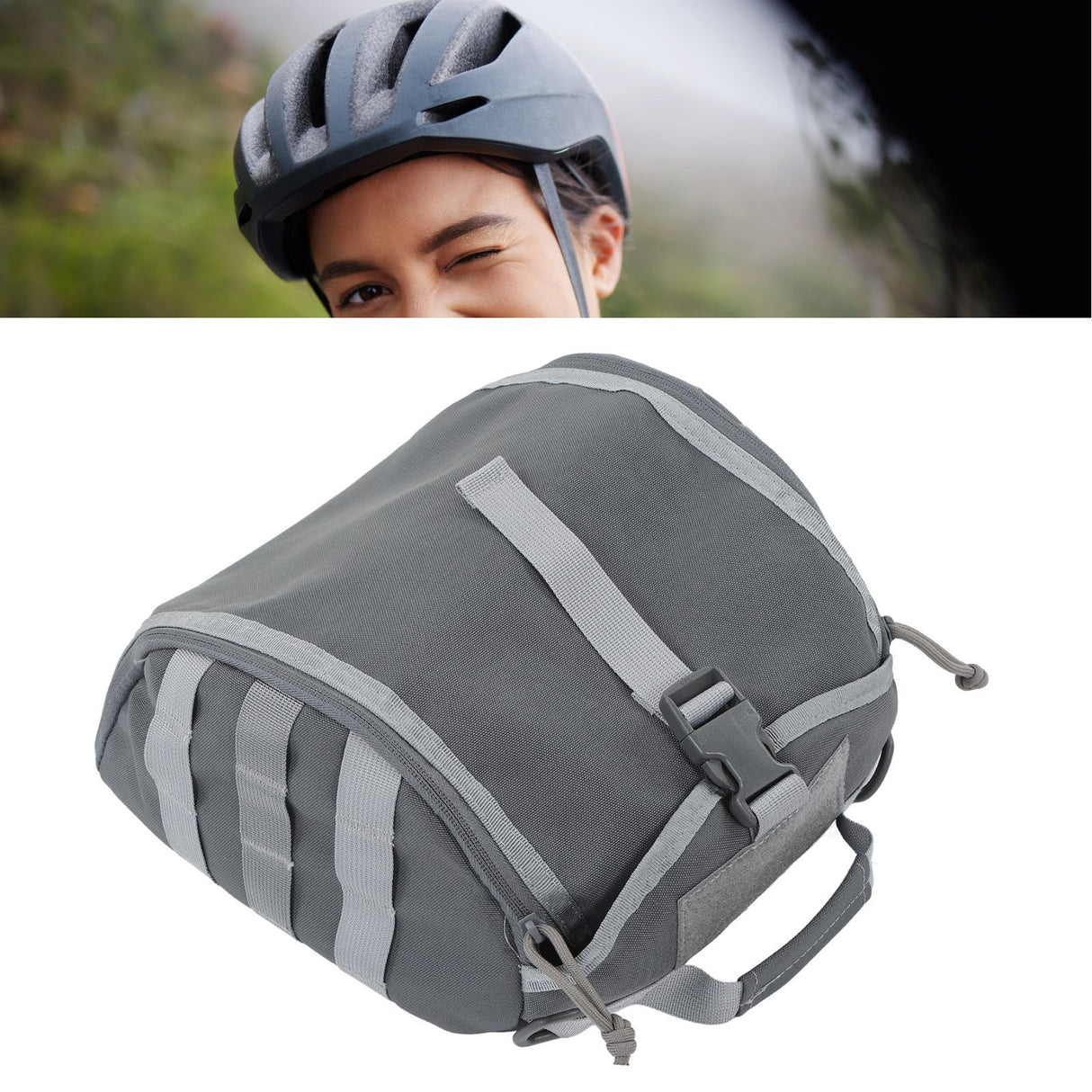 Camping Helmet Bag Canvas Scratch Prevention Adjustable Helmet Storage Bag For Hard Hats Helmet Grey
