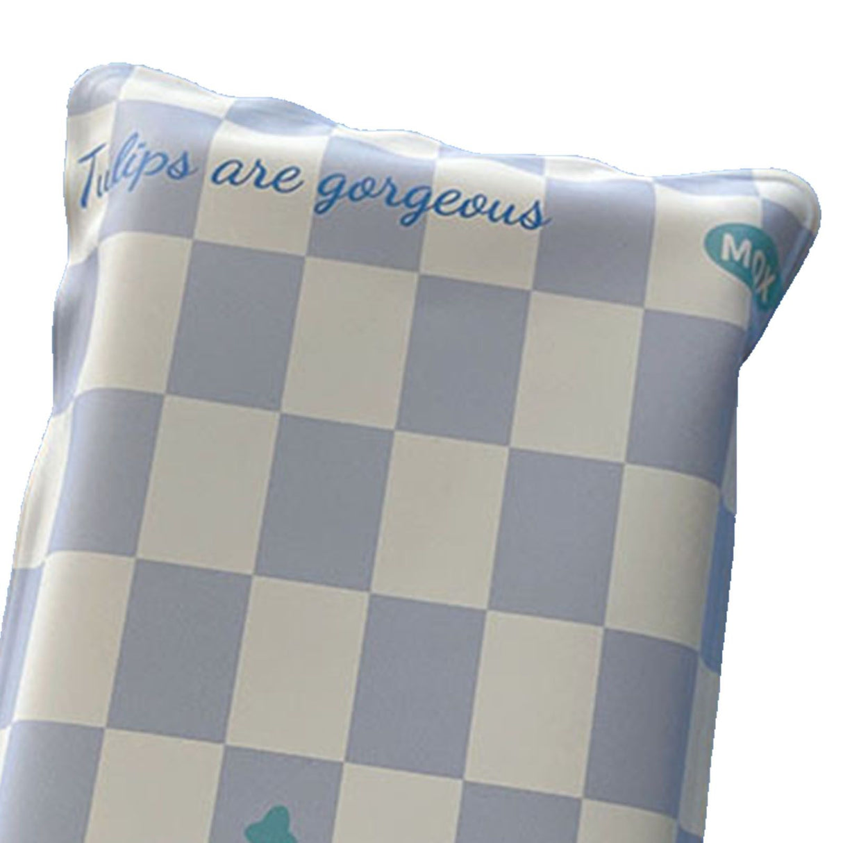 Water Filling Ice Pillow Multifunctional Summer Cartoon Cooling Cushion Mat Chair Pad for Children Blue Plaid Tulips