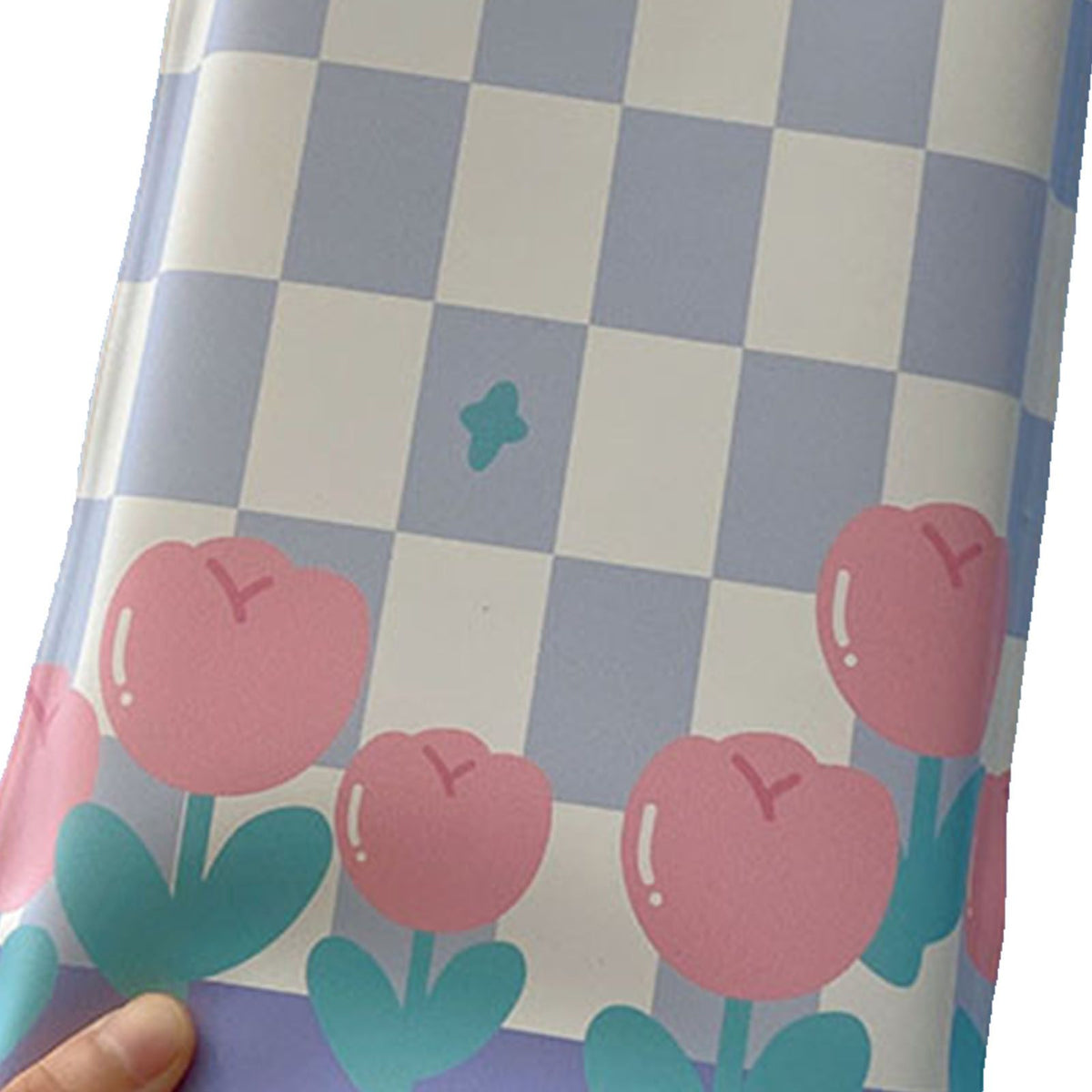 Water Filling Ice Pillow Multifunctional Summer Cartoon Cooling Cushion Mat Chair Pad for Children Blue Plaid Tulips