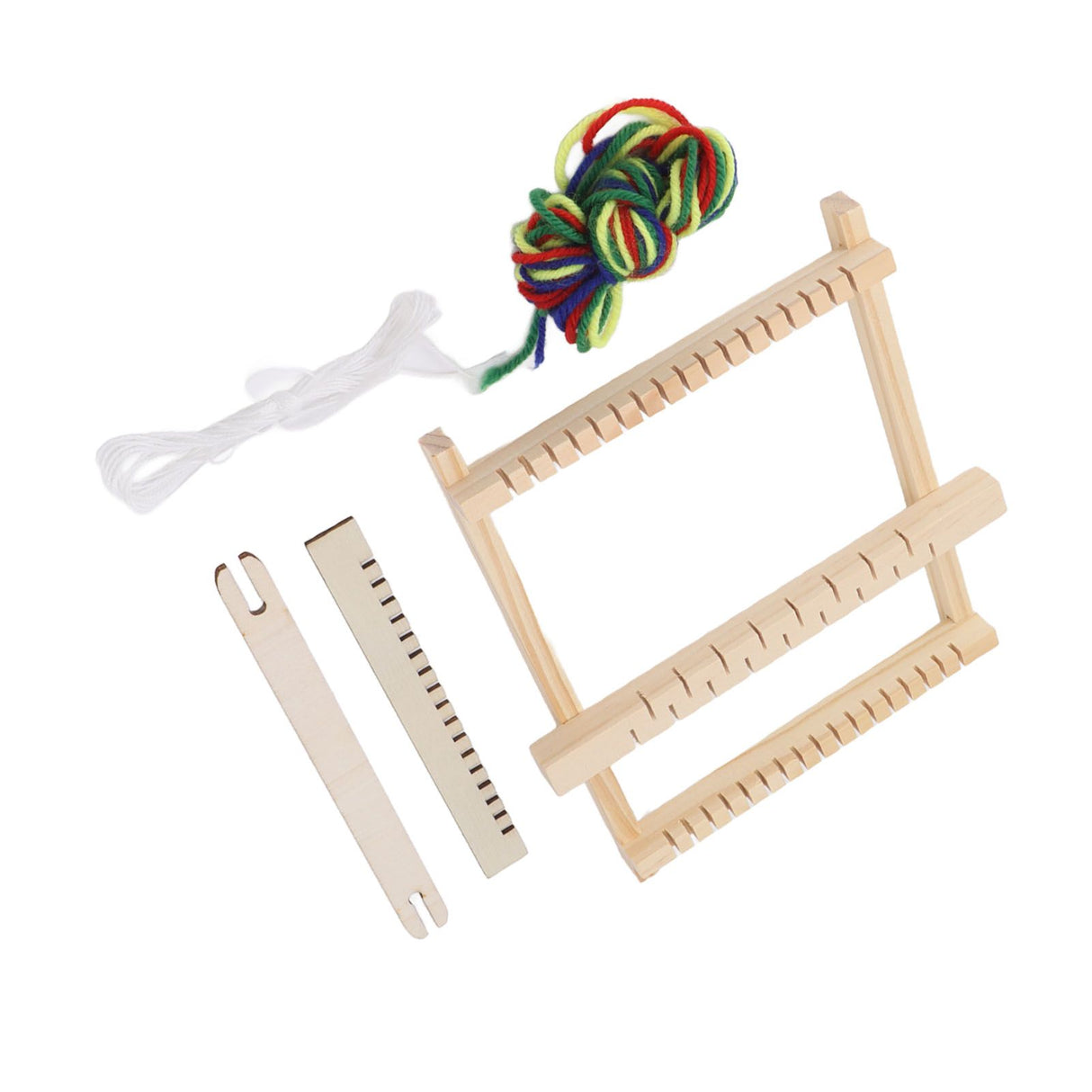Kids Weaving Loom Easy Operation Hand Eye Coordination Durable Wood Weaving Loom Kit for Beginner Adult Craft DIY
