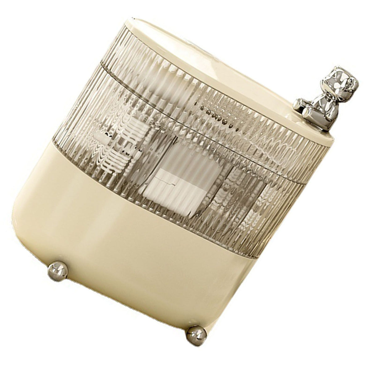 Desktop Storage Box 3 Tier Rotating Divided Organizer for Jewelry Data Cable Cosmetic Cream White