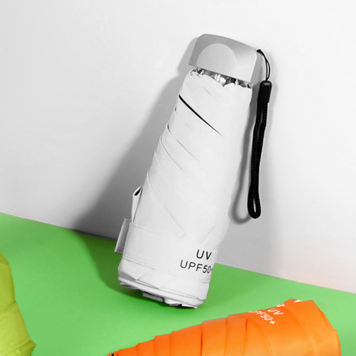 Sun Umbrella Super Light Mini Foldable UV Protection Wind Proof Portable Dual Use Umbrella White