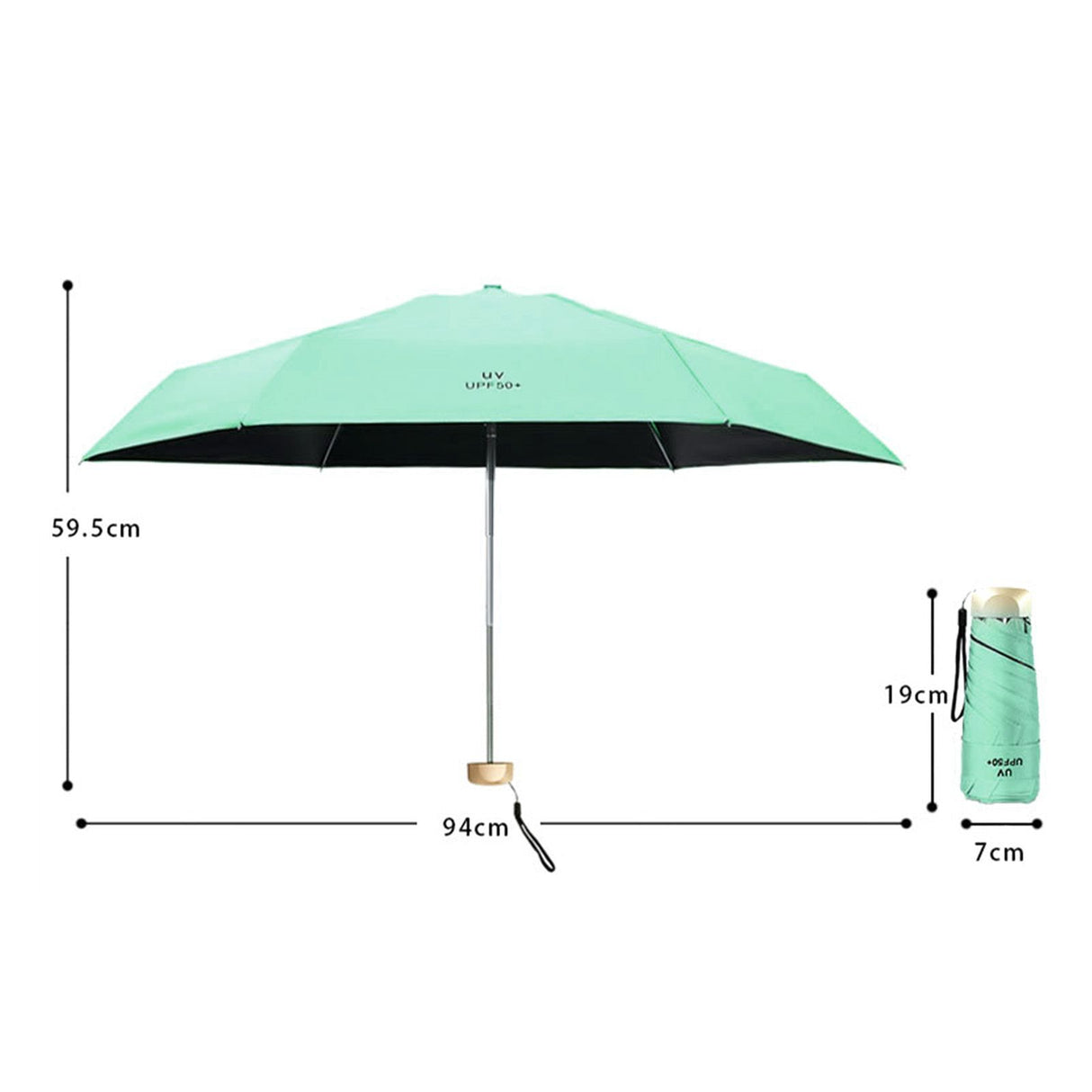 Sun Umbrella Super Light Mini Foldable UV Protection Wind Proof Portable Dual Use Umbrella Avocado Green