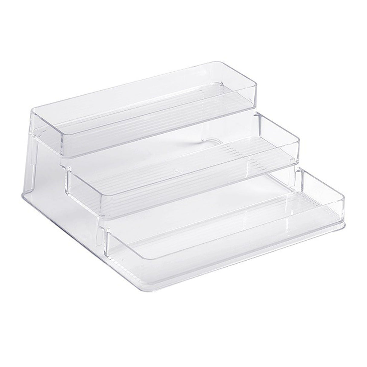 Clear Acrylic Display Riser Shelf 3 Tier Riser Display Stand Kitchen Bathroom Storage Rack