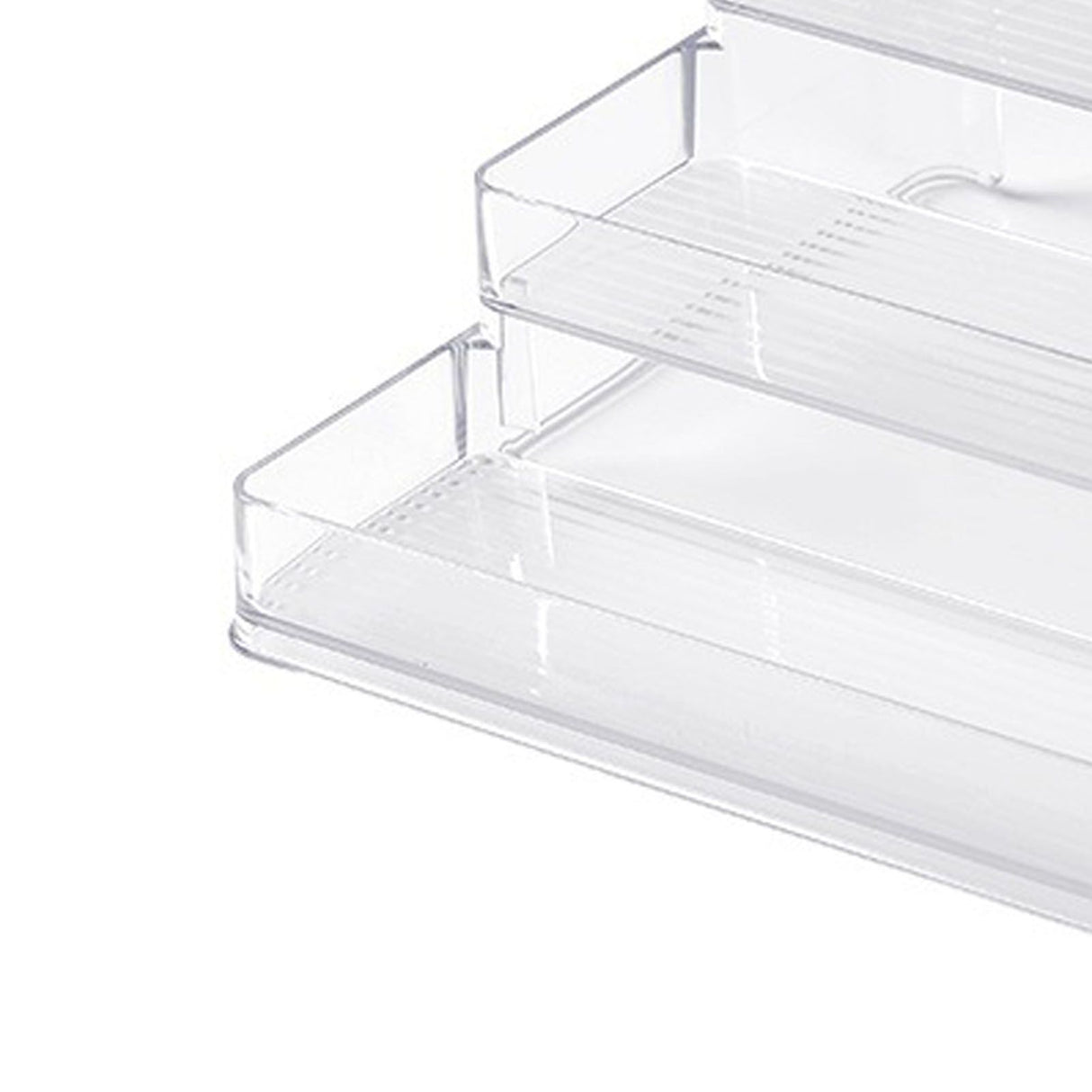 Clear Acrylic Display Riser Shelf 3 Tier Riser Display Stand Kitchen Bathroom Storage Rack