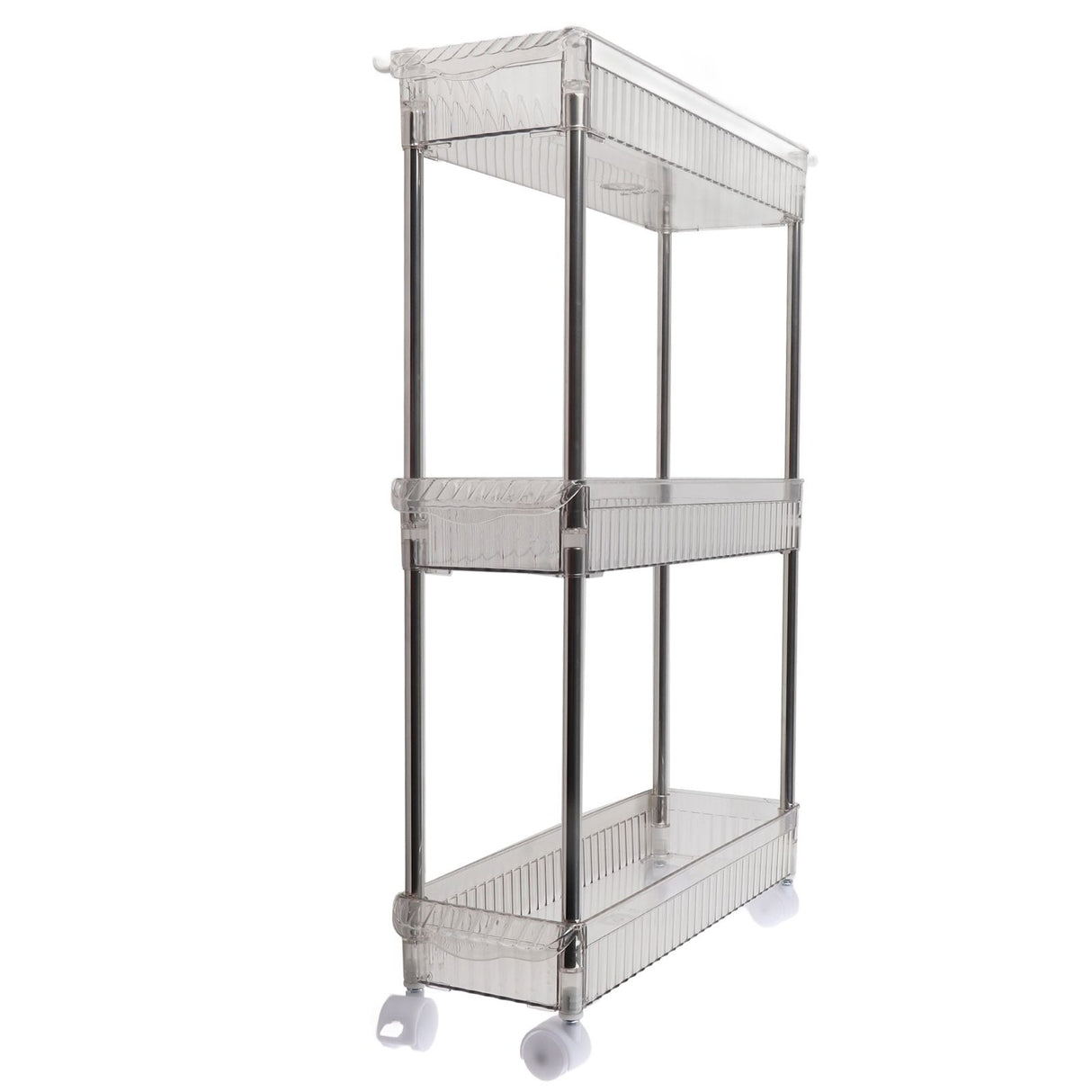 Bathroom Gap Shelf Bathroom Cosmetics Transparent Storage Rack Multi Layer Bathroom Organizer 3 Layers 37x12x50cm