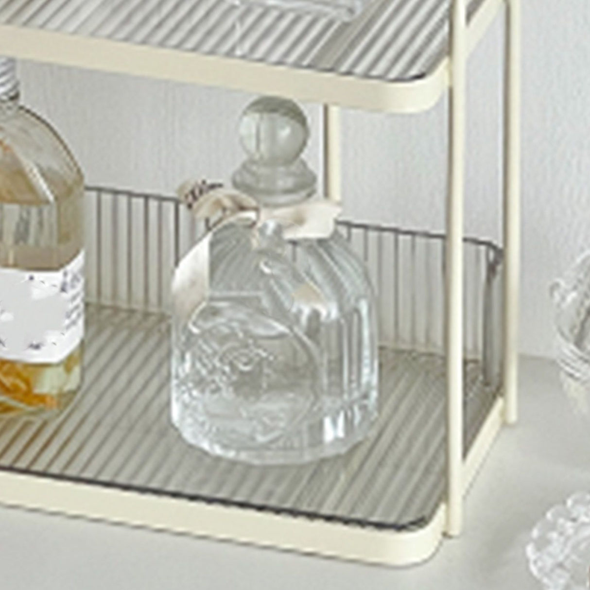 Transparent Double Layer Storage Rack Desktop Cosmetic Storage Rack Accessories Organizer for Bedroom