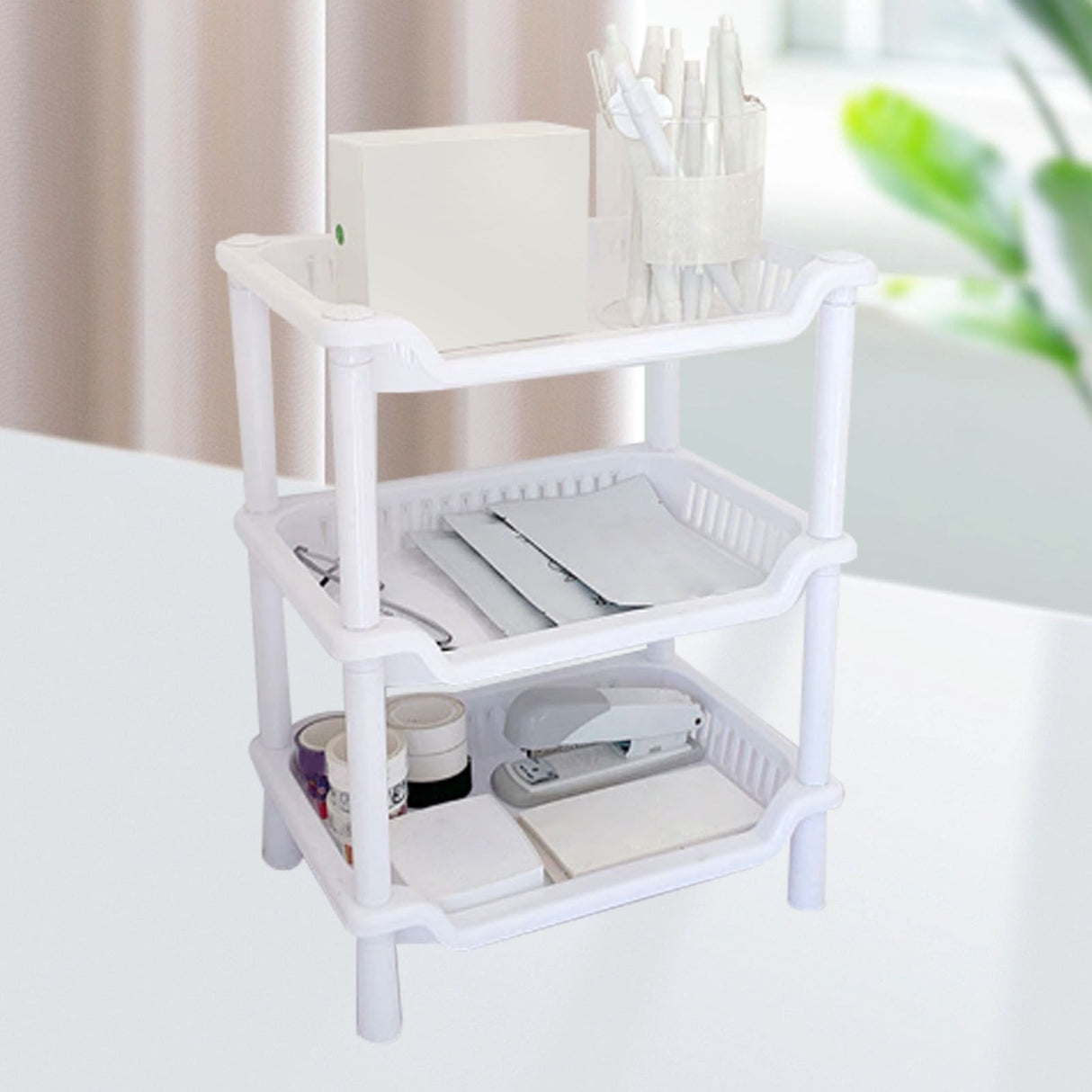 3 Tier Bathroom Countertop Organizer Detachable Multifunctional Makeup Storage Shelf Rack for Bathroom Kitchen Bedroom