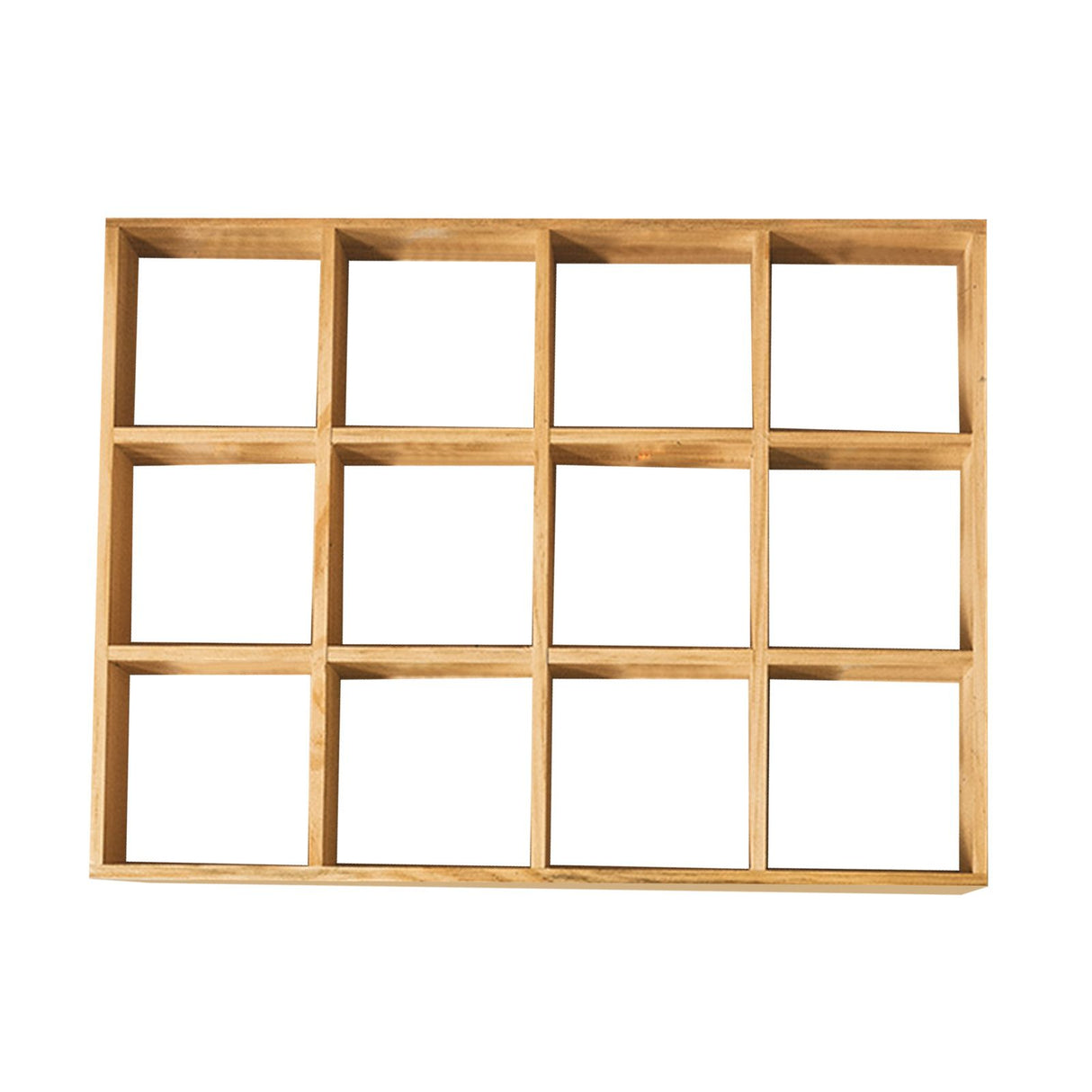 12 Grids Action Figure Wooden Storage Shelf Figure Wood Shadow Box Shelf Organizer for Bedroom Living Room Study Without Back Plate