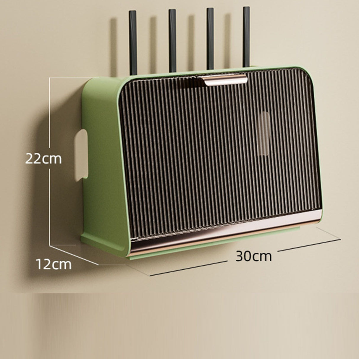 Wall Mounted WIFI Router Storage Box Great Capacity Power Strip Power Socket Cable Storage Case for Home Cyan Large Size 30x12x22cm/11.8x4.7x8.7in