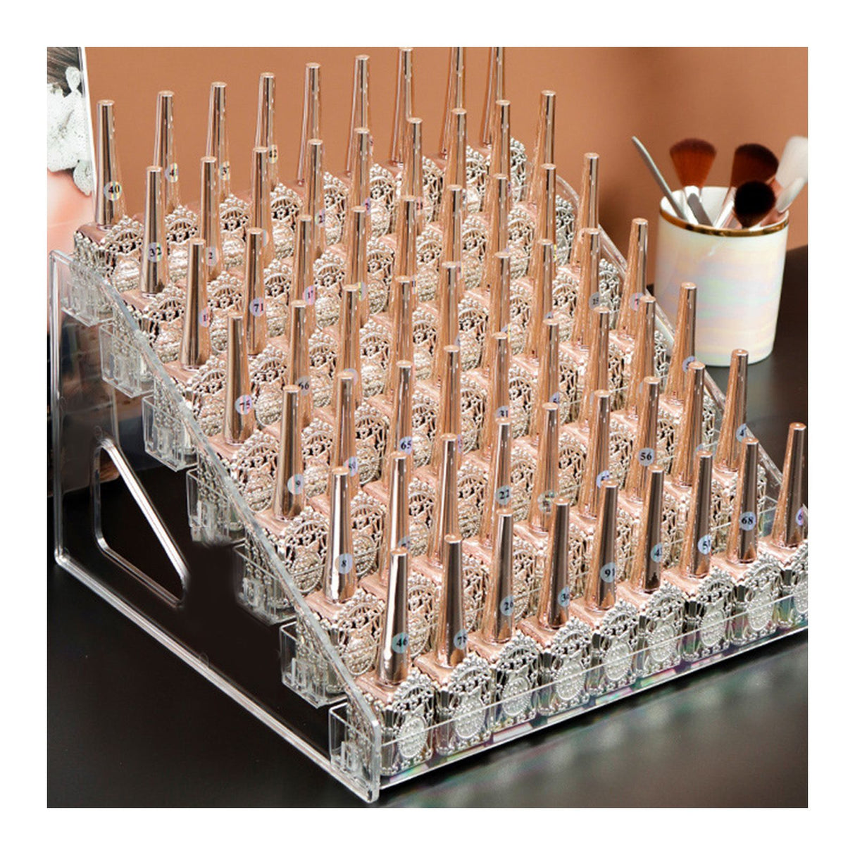 Desktop Lipstick Storage Box Plastic Transparent Makeup Storage Display Case for Perfume Nail Polish