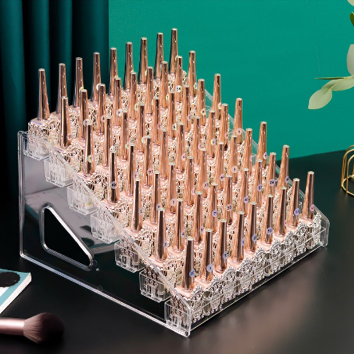 Desktop Lipstick Storage Box Plastic Transparent Makeup Storage Display Case for Perfume Nail Polish