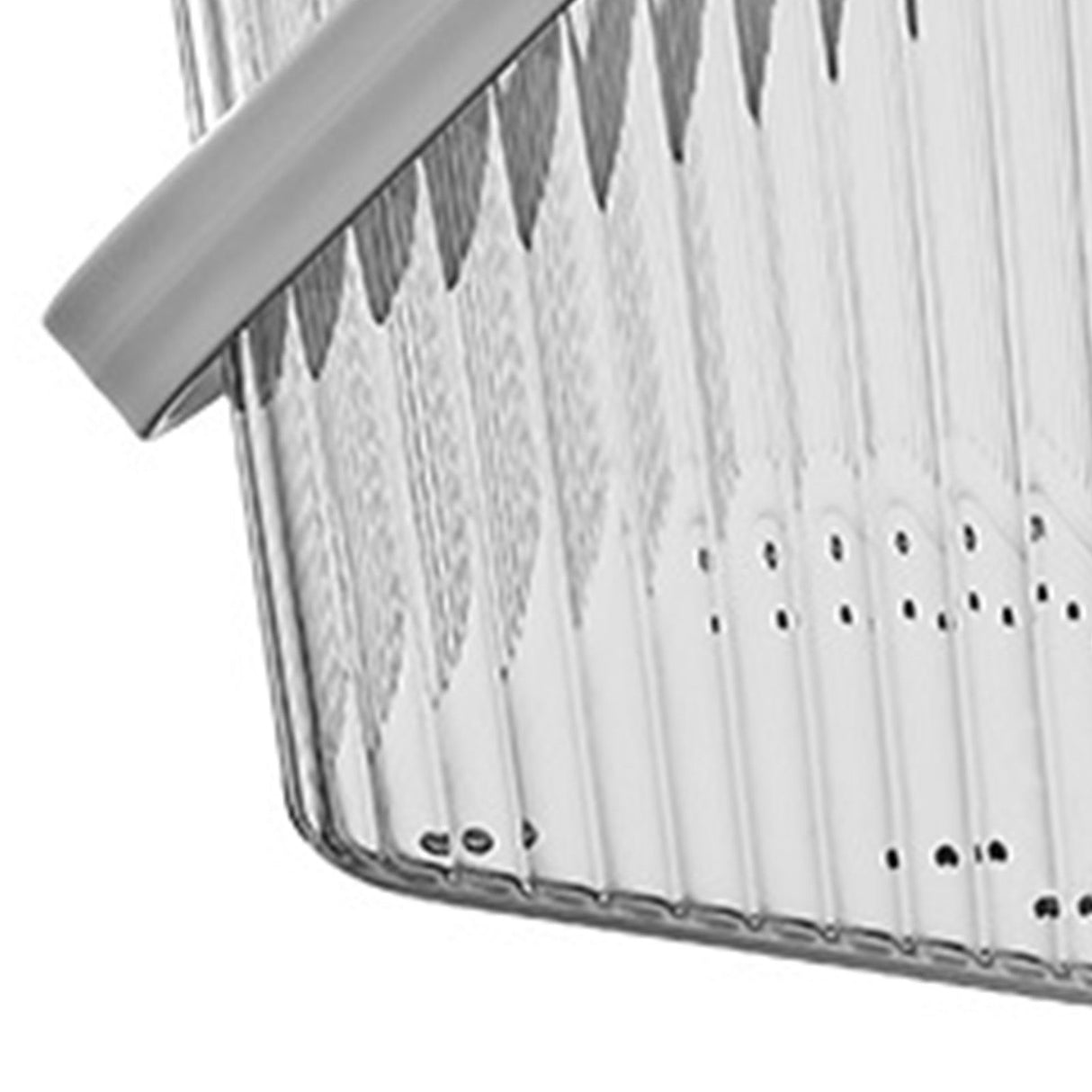 Bath Organizer Basket Stylish Clear Stripe Large Capacity Shower Storage Organizer with Handle for Bathroom Grey