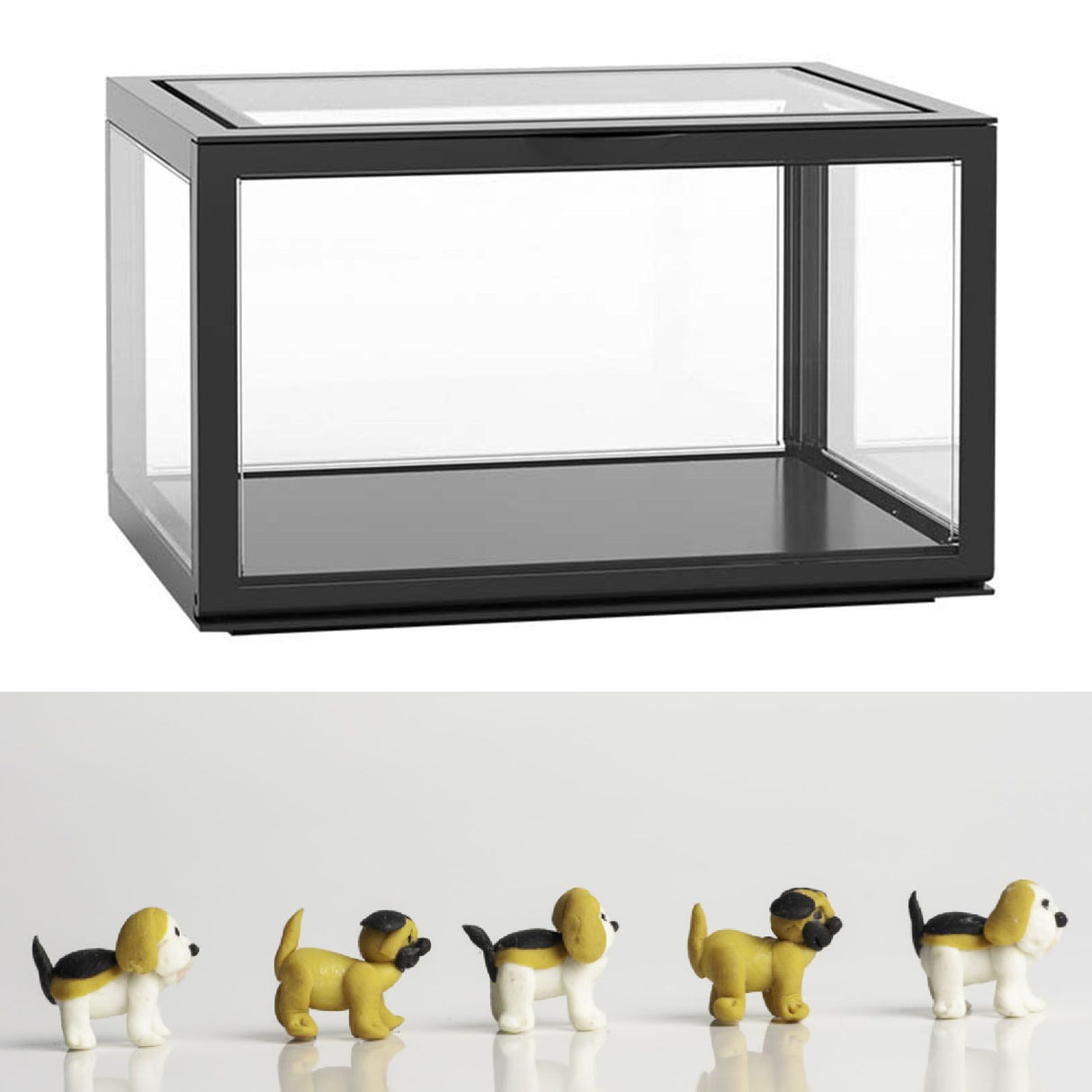 Figure Organizer Desktop Doll Acrylic Display Cabinet High Transparency Sealed Dustproof Show Case Black