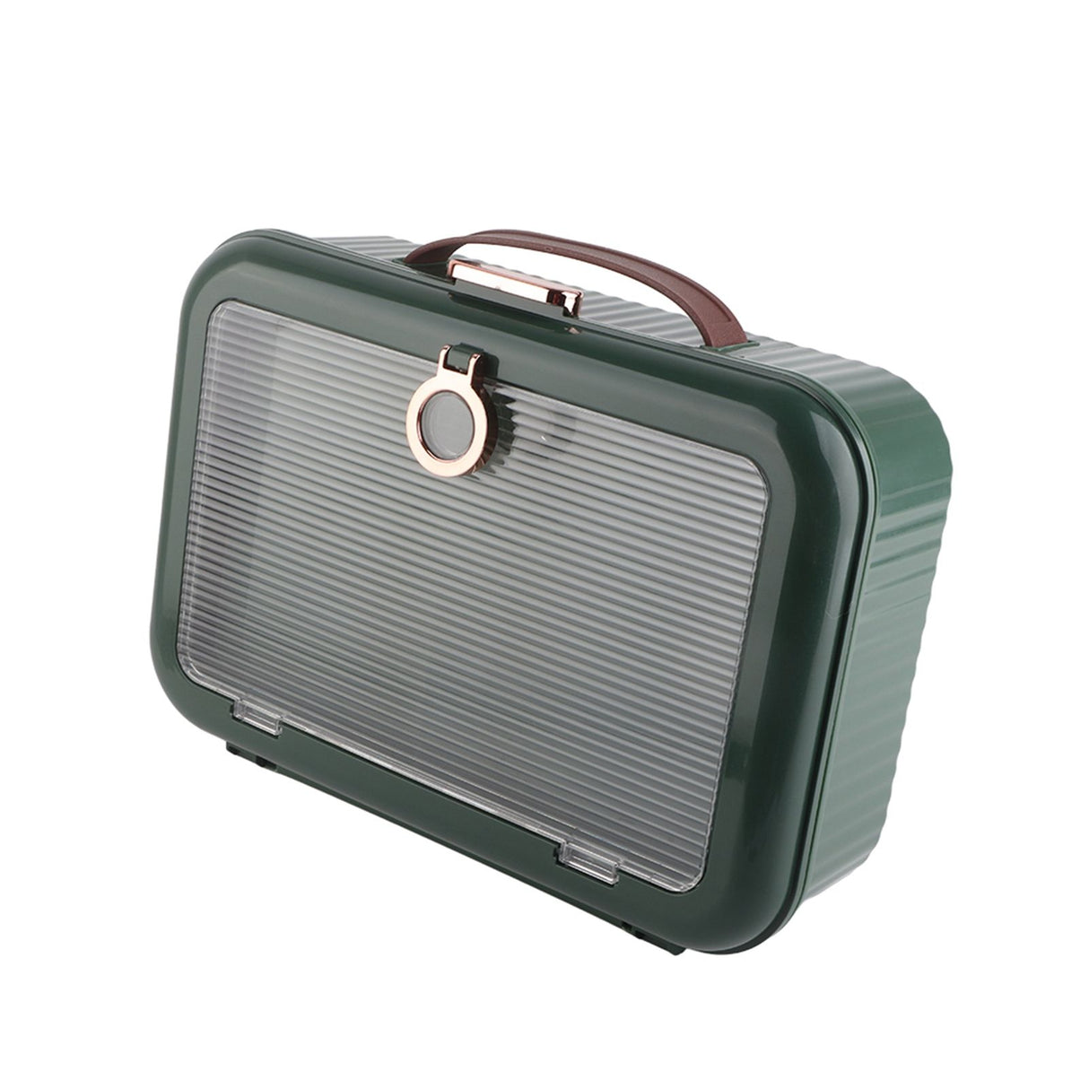 Multifunctional Document Storage Box Large Capacity Two Layer Liner Home Certificate Organizer Blackish Green