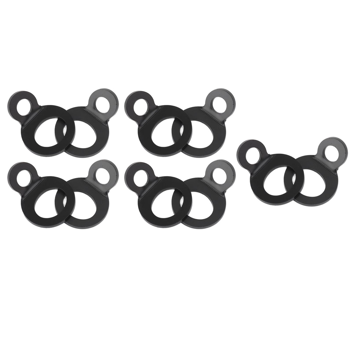 10PCS O Type Anchor Hooks Black Stainless Steel Tie Down Strapping Rings for Trailer Bike Truck