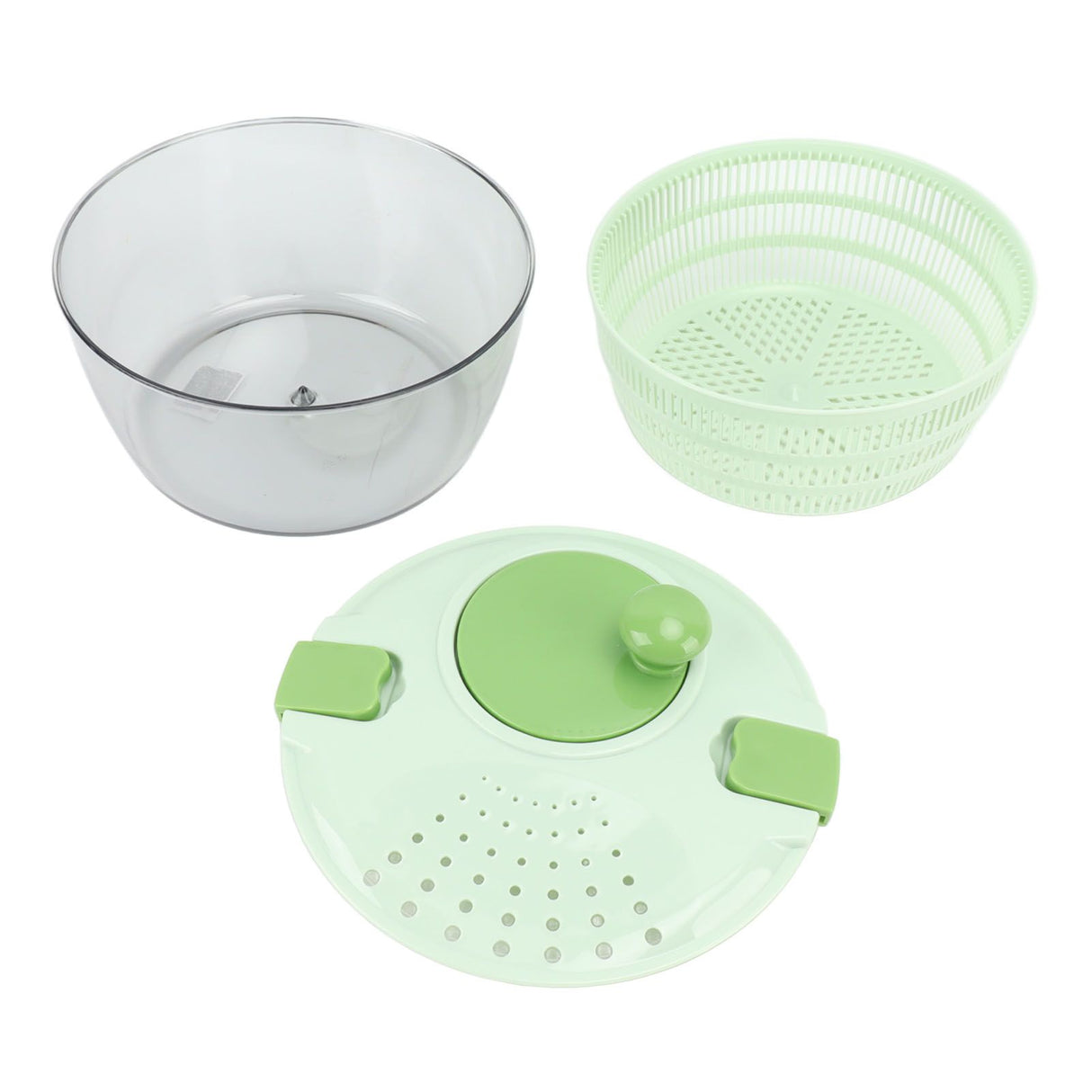 Salad Spinner Plastic Time Saving Fast Mixing Washable Rotatable Veggie Washer for Kitchen Green