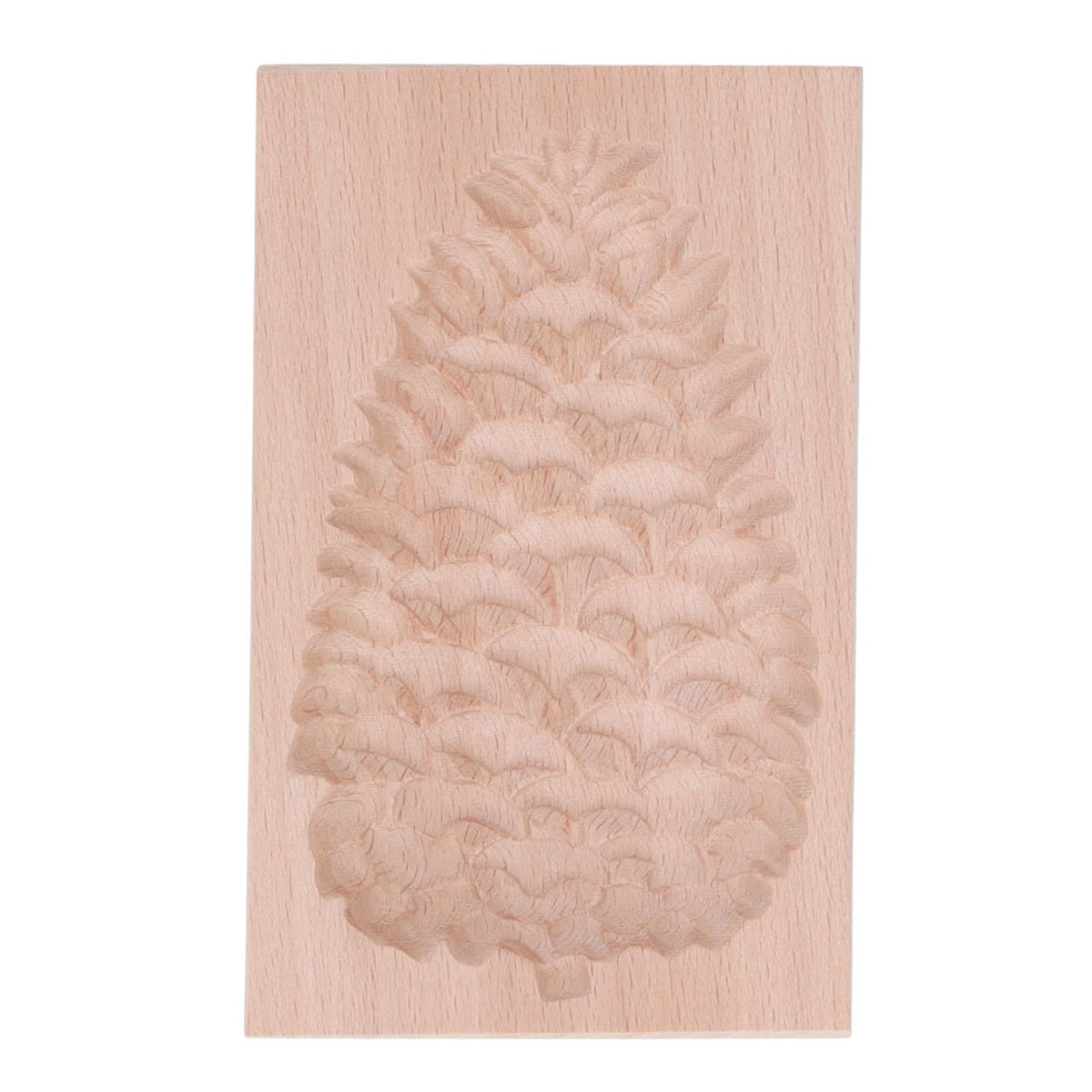 Wooden Cookie Mould Beechwood Reusable Washable Biscuit Press Stamp Mold for Kitchen Baking Pine Cone