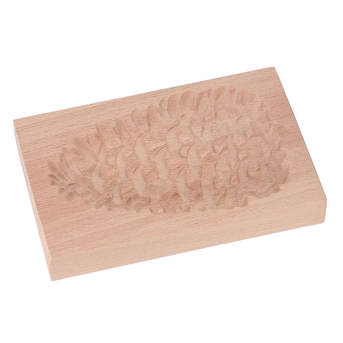 Wooden Cookie Mould Beechwood Reusable Washable Biscuit Press Stamp Mold for Kitchen Baking Pine Cone