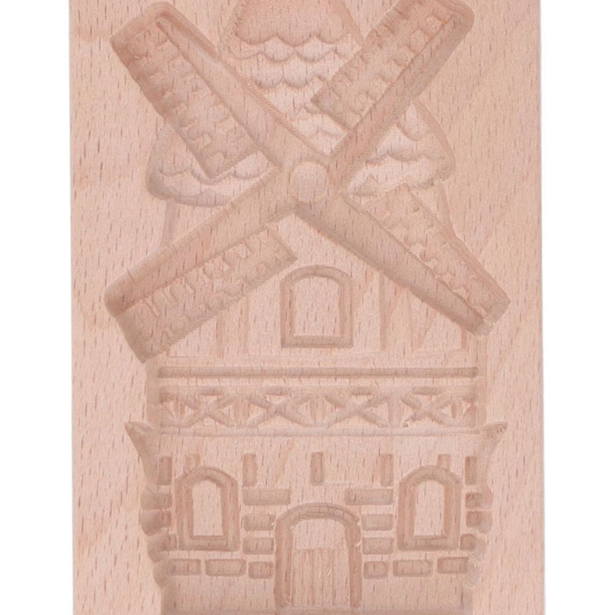Wooden Cookie Mould Beechwood Reusable Washable Biscuit Press Stamp Mold for Kitchen Baking Windmill