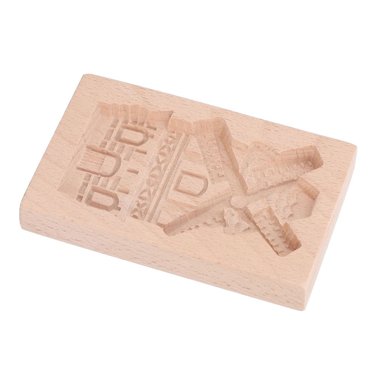 Wooden Cookie Mould Beechwood Reusable Washable Biscuit Press Stamp Mold for Kitchen Baking Windmill