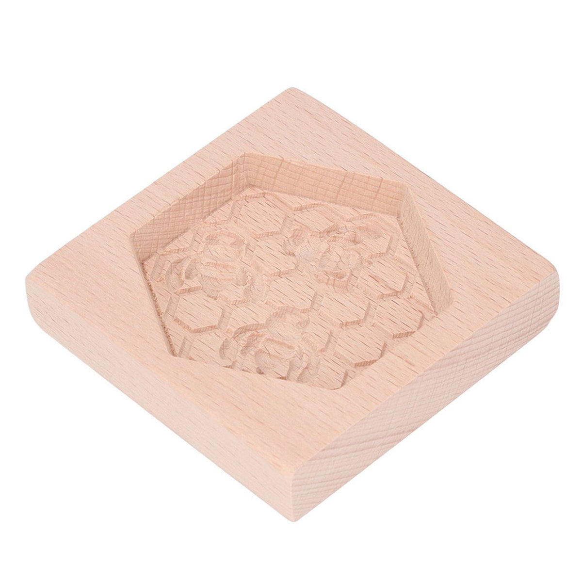 Wooden Cookie Mould Beechwood Reusable Washable Biscuit Press Stamp Mold for Kitchen Baking Bee