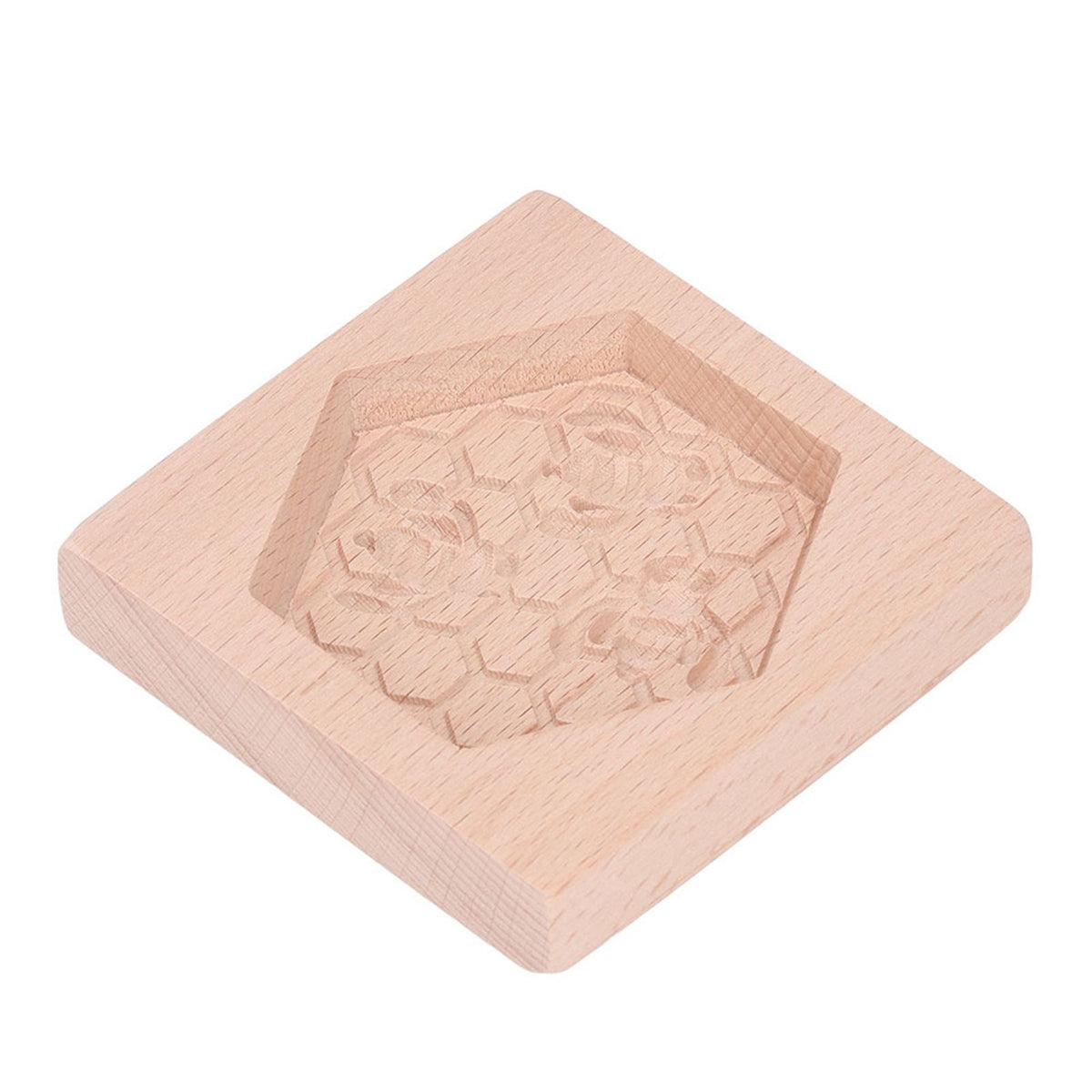 Wooden Cookie Mould Beechwood Reusable Washable Biscuit Press Stamp Mold for Kitchen Baking Bee