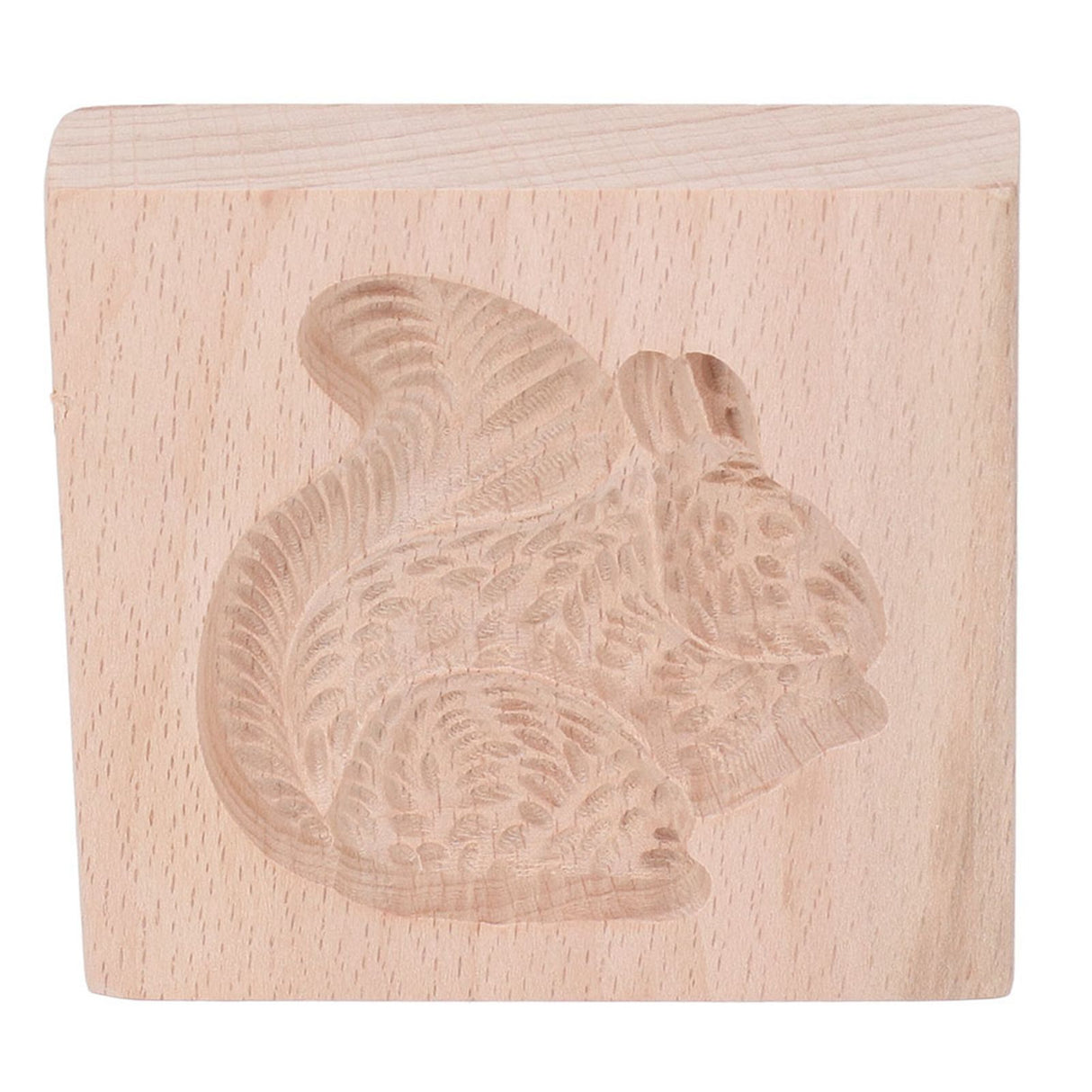 Wooden Cookie Mould Beechwood Reusable Washable Biscuit Press Stamp Mold for Kitchen Baking Squirrel