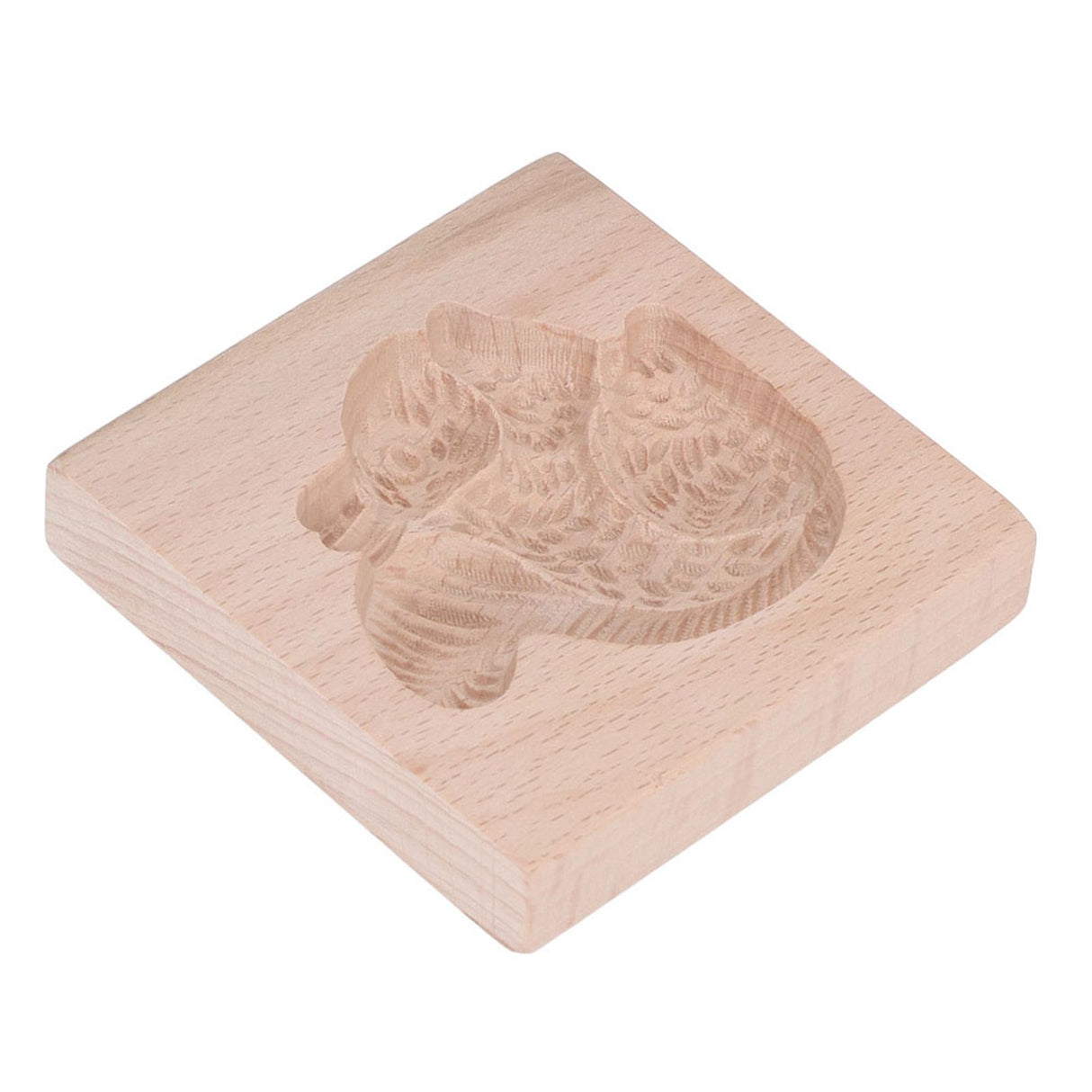 Wooden Cookie Mould Beechwood Reusable Washable Biscuit Press Stamp Mold for Kitchen Baking Squirrel