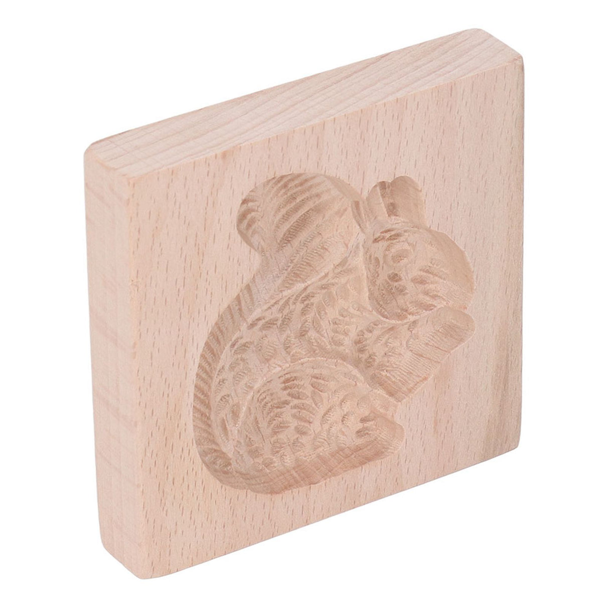 Wooden Cookie Mould Beechwood Reusable Washable Biscuit Press Stamp Mold for Kitchen Baking Squirrel